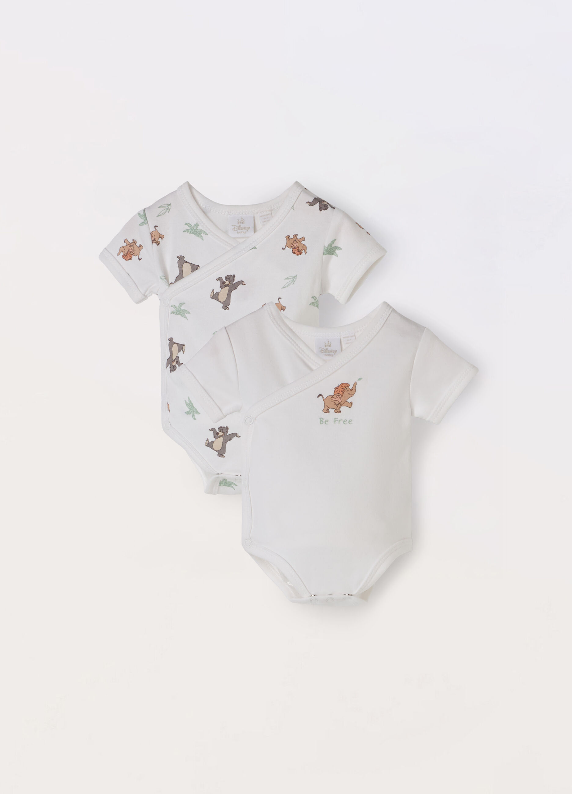 Pack 2 body incrociati in interlock di puro cotone neonato_0
