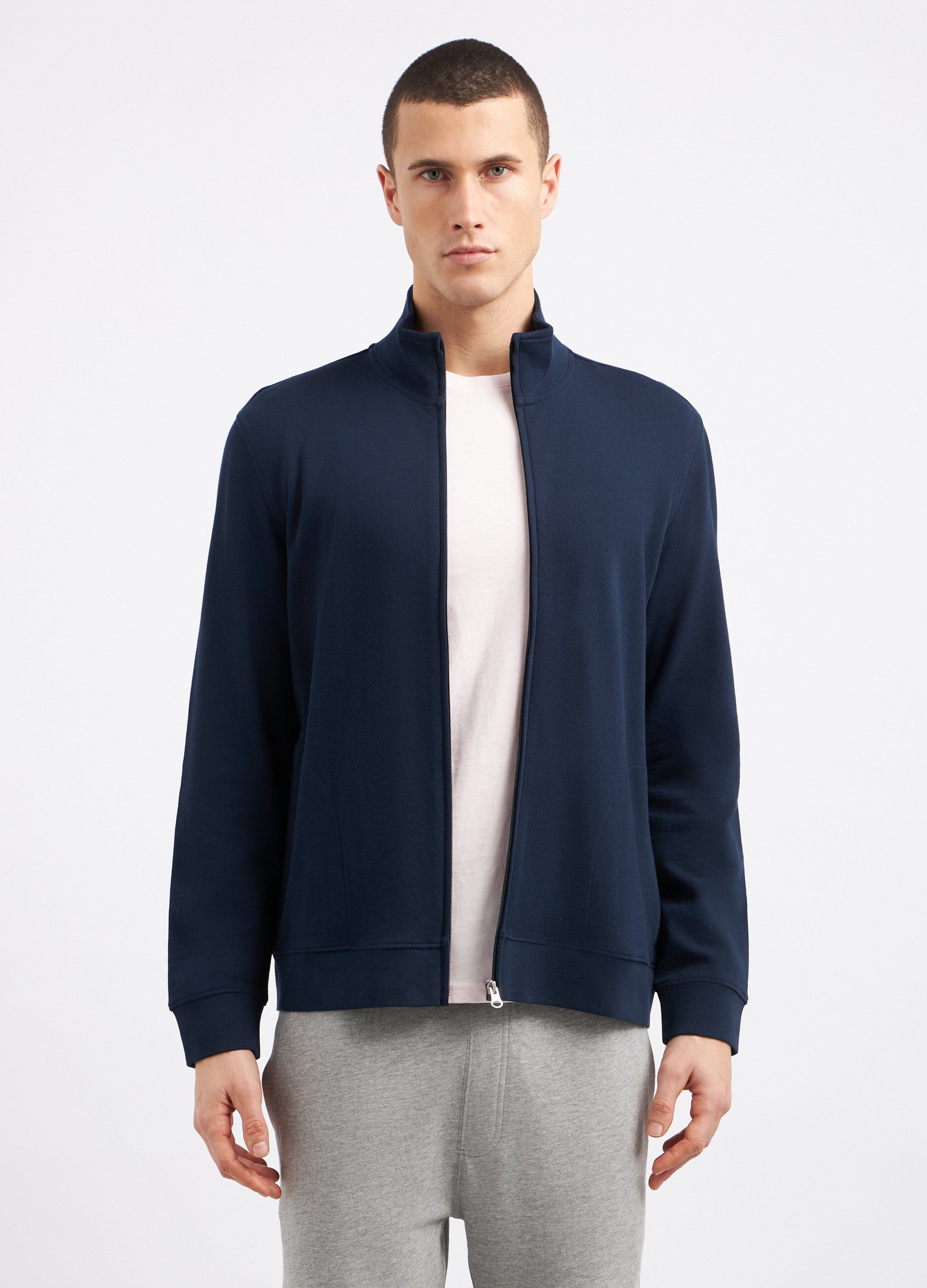 Felpa full zip in cotone uomo_0