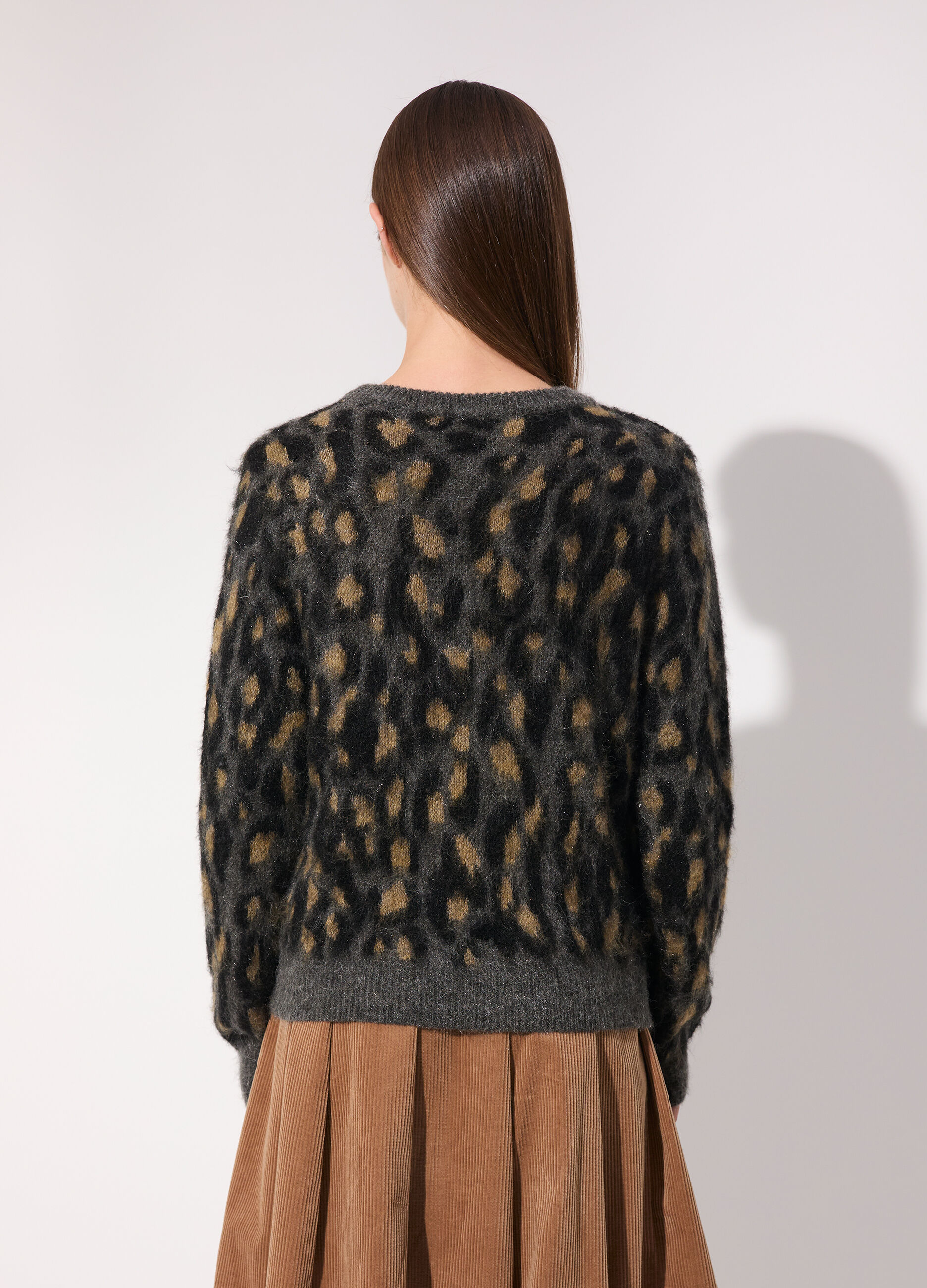 Maglione a girocollo in misto mohair donna_2