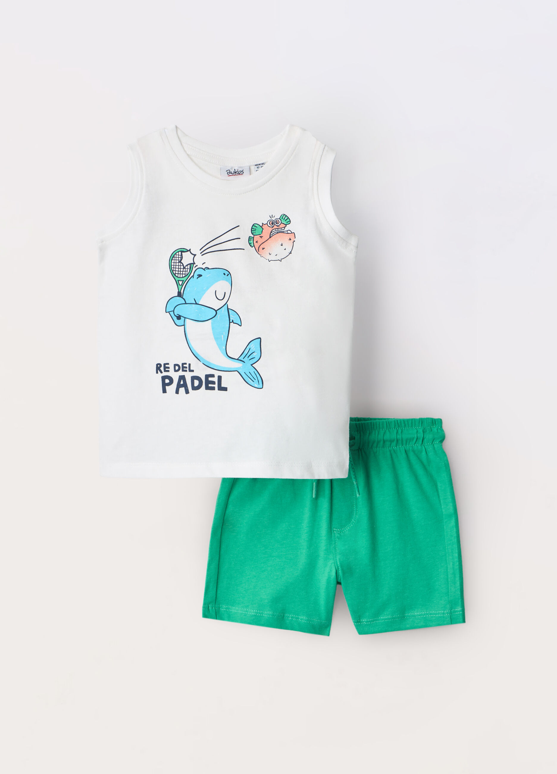 Jogging set in jersey di puro cotone neonato_0