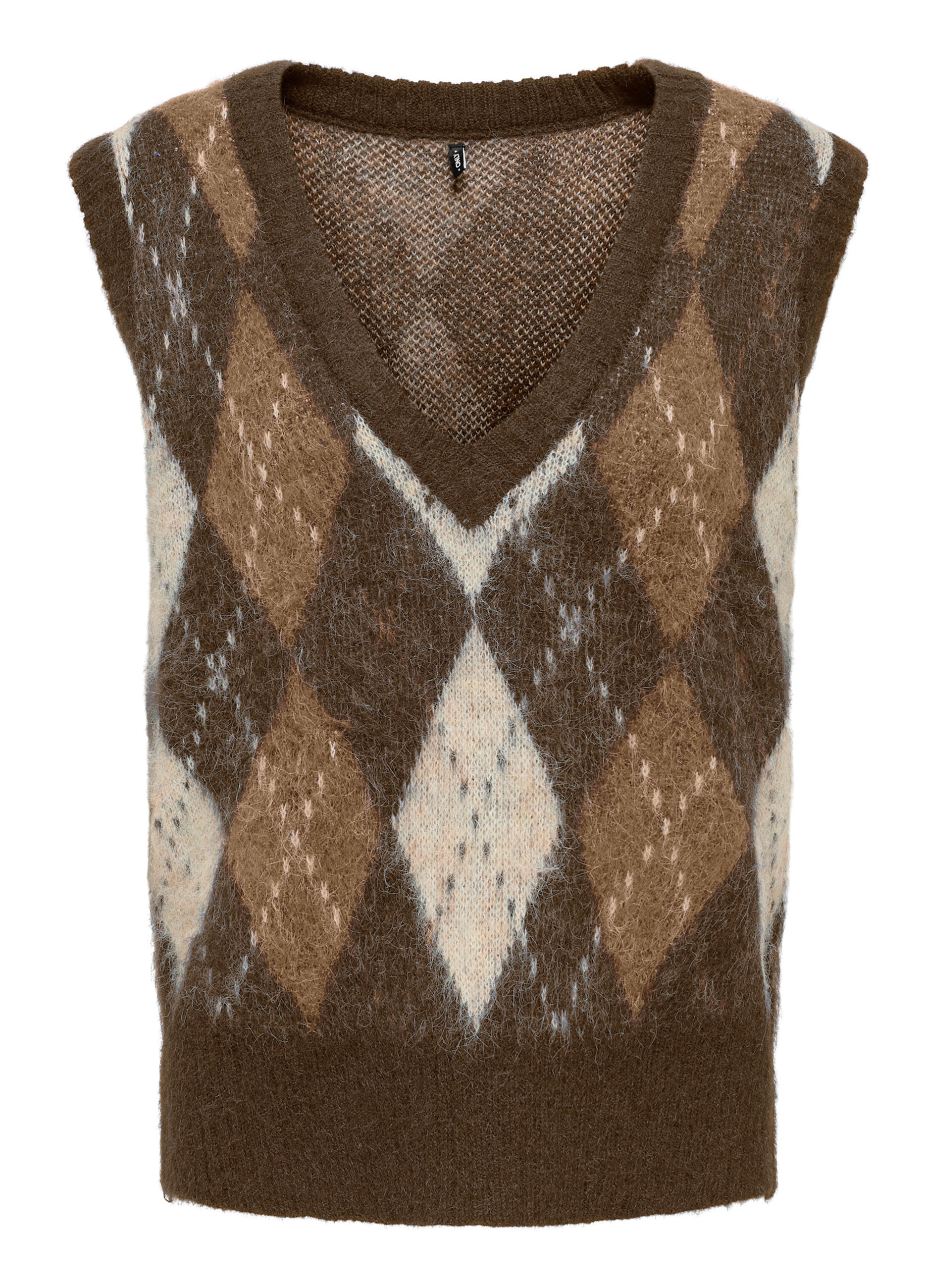 Gilet jacquard a quadri donna_0