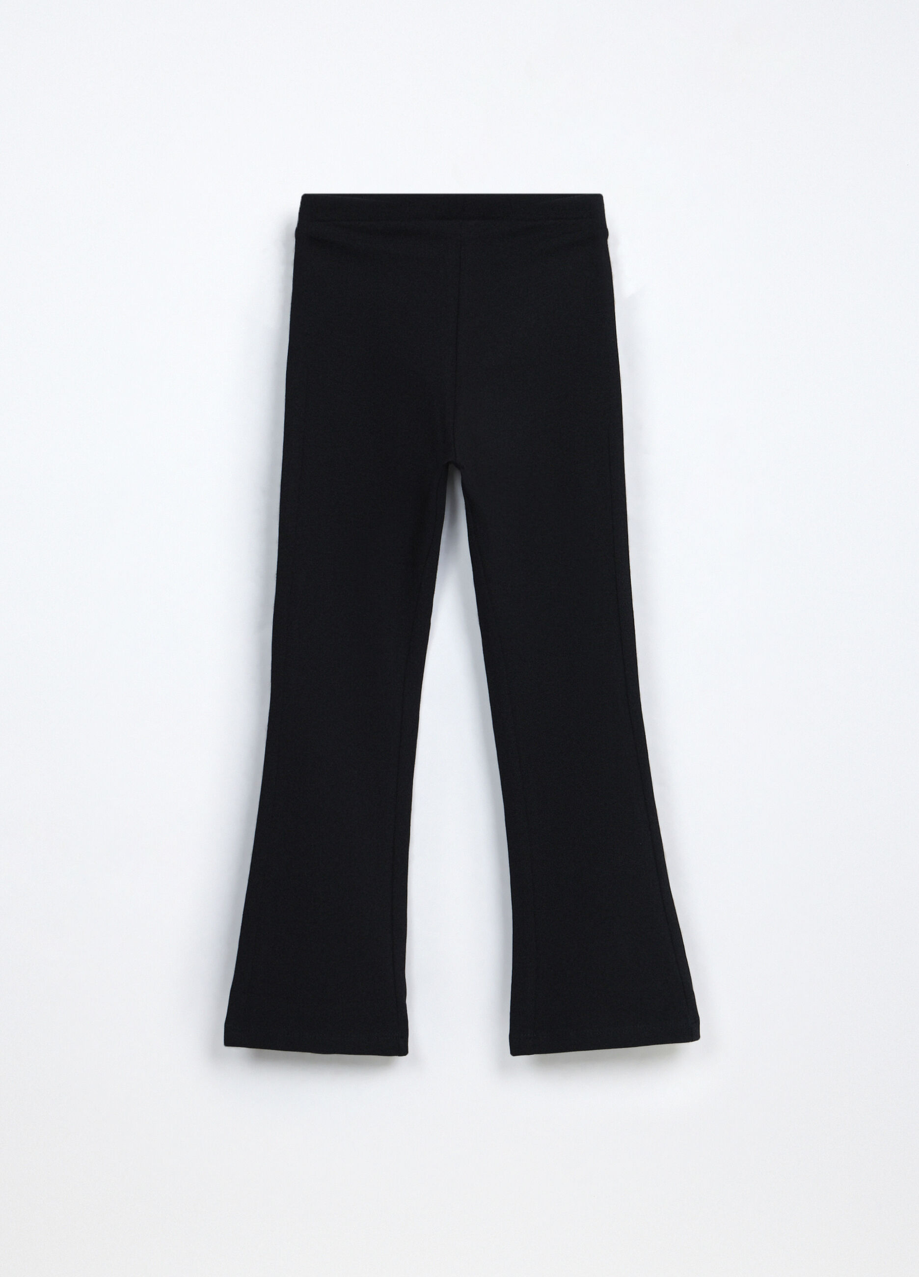 Leggings flare fit in jersey di cotone stretch bambina_1