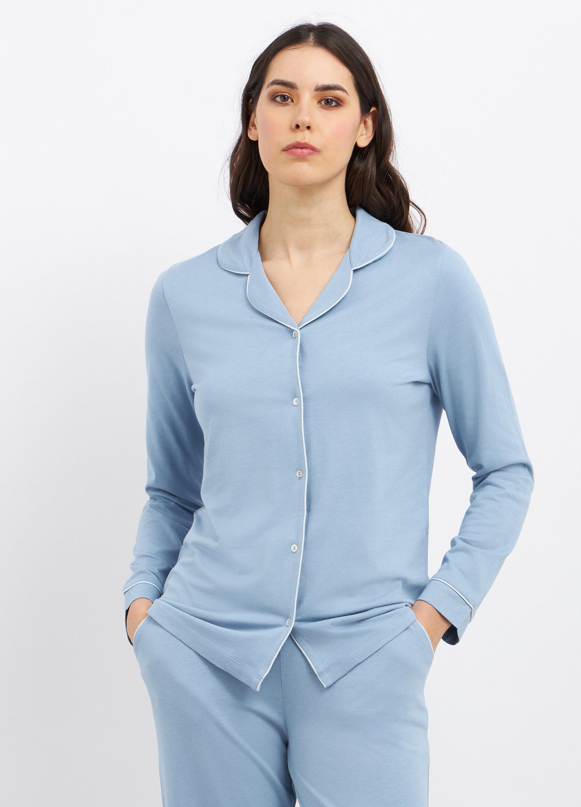 Top pigiama lungo in misto cotone donna_0