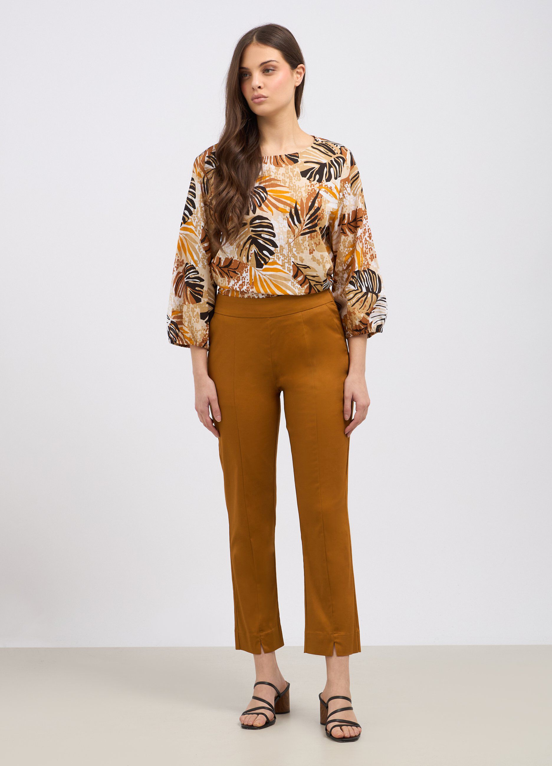 Pantaloni in cotone satin donna_0