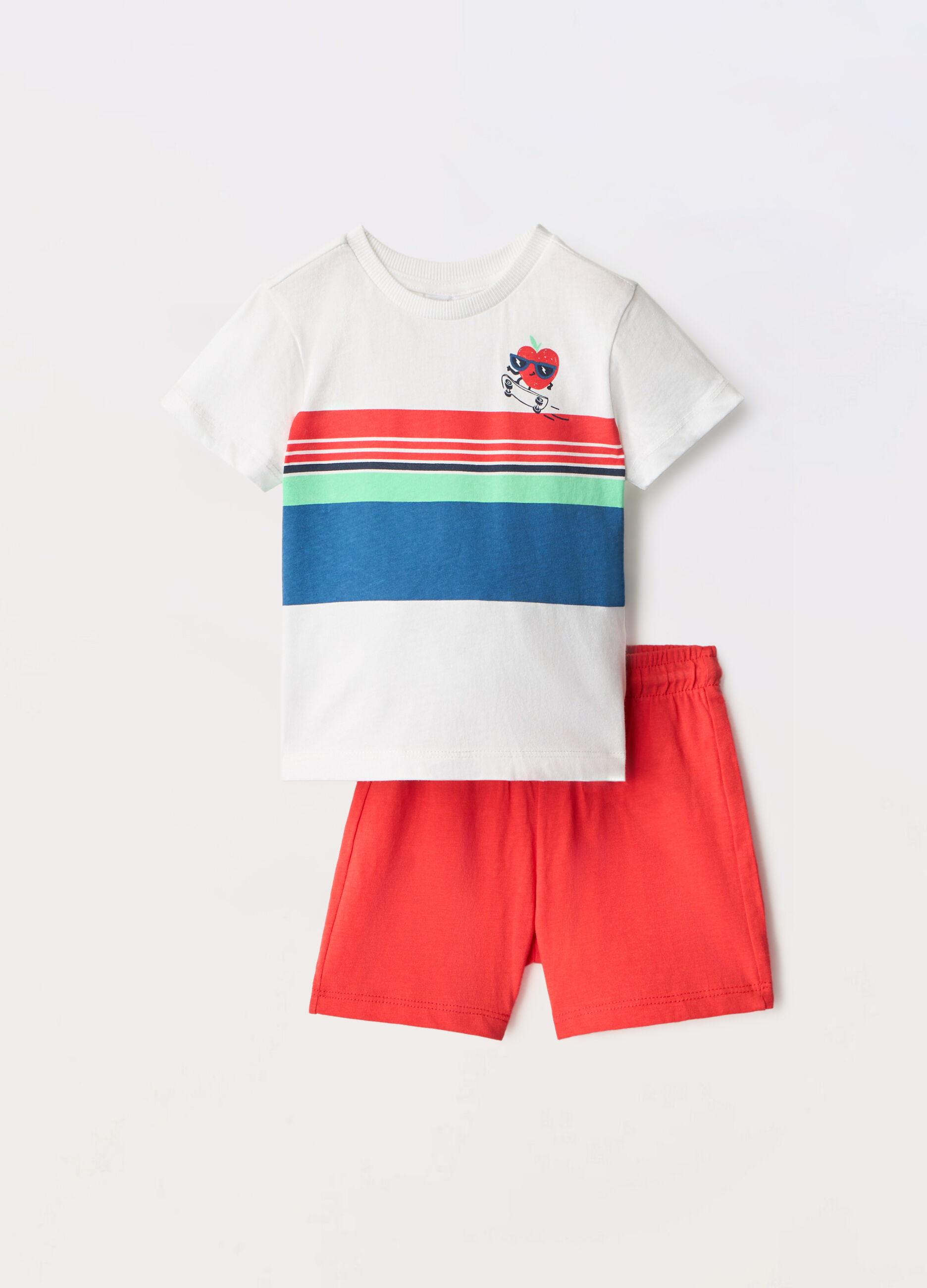 Jogging set in jersey di puro cotone neonato_0