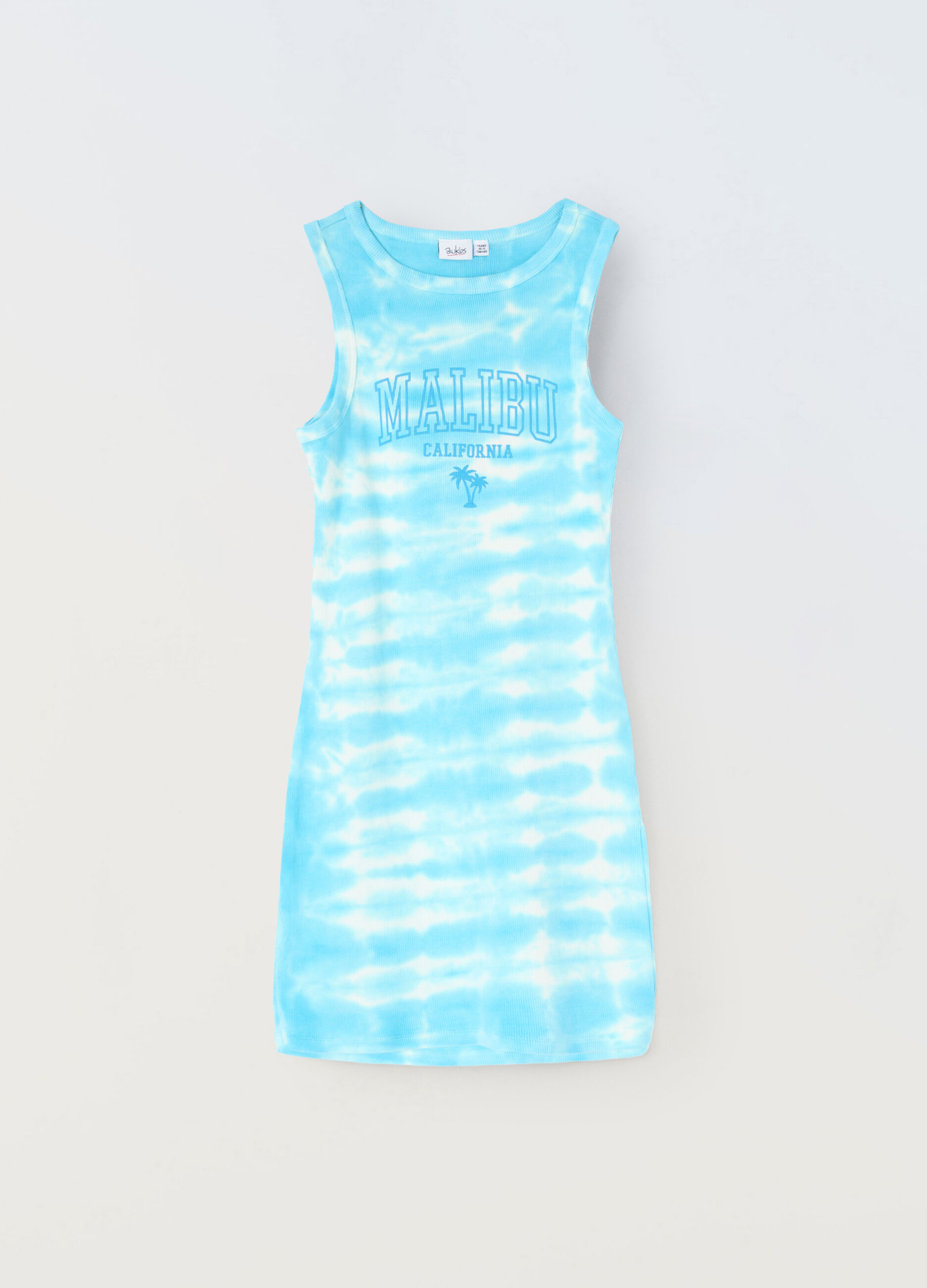 Vestito in costina di cotone stretch ragazza_0