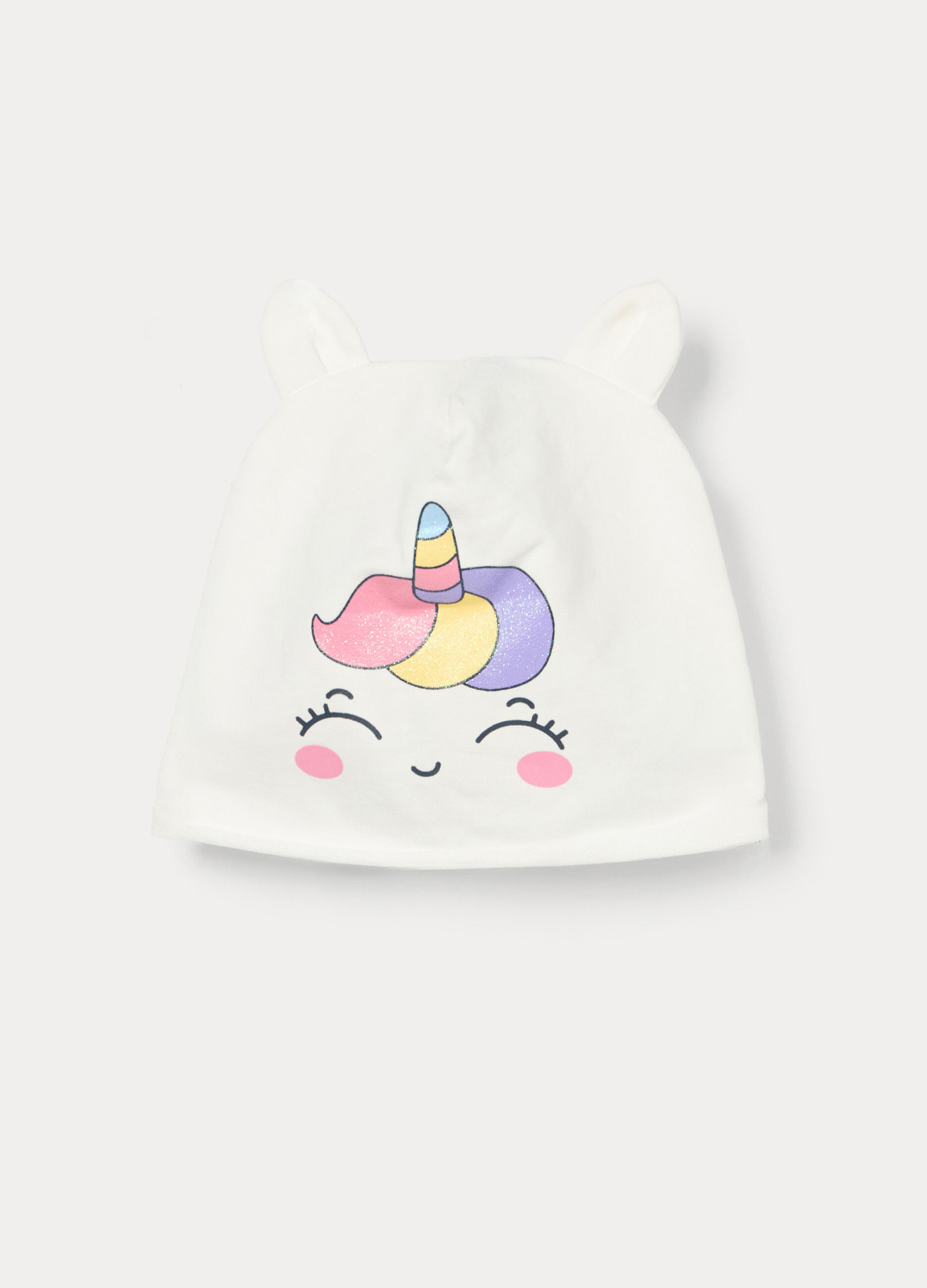 Berretto in french terry di cotone stretch neonata_0