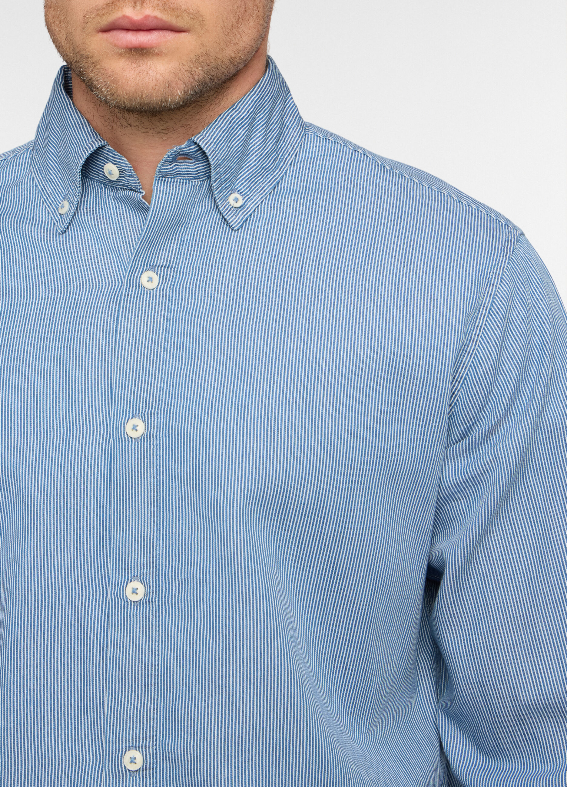 Camicia regular fit in cotone a righe uomo_2
