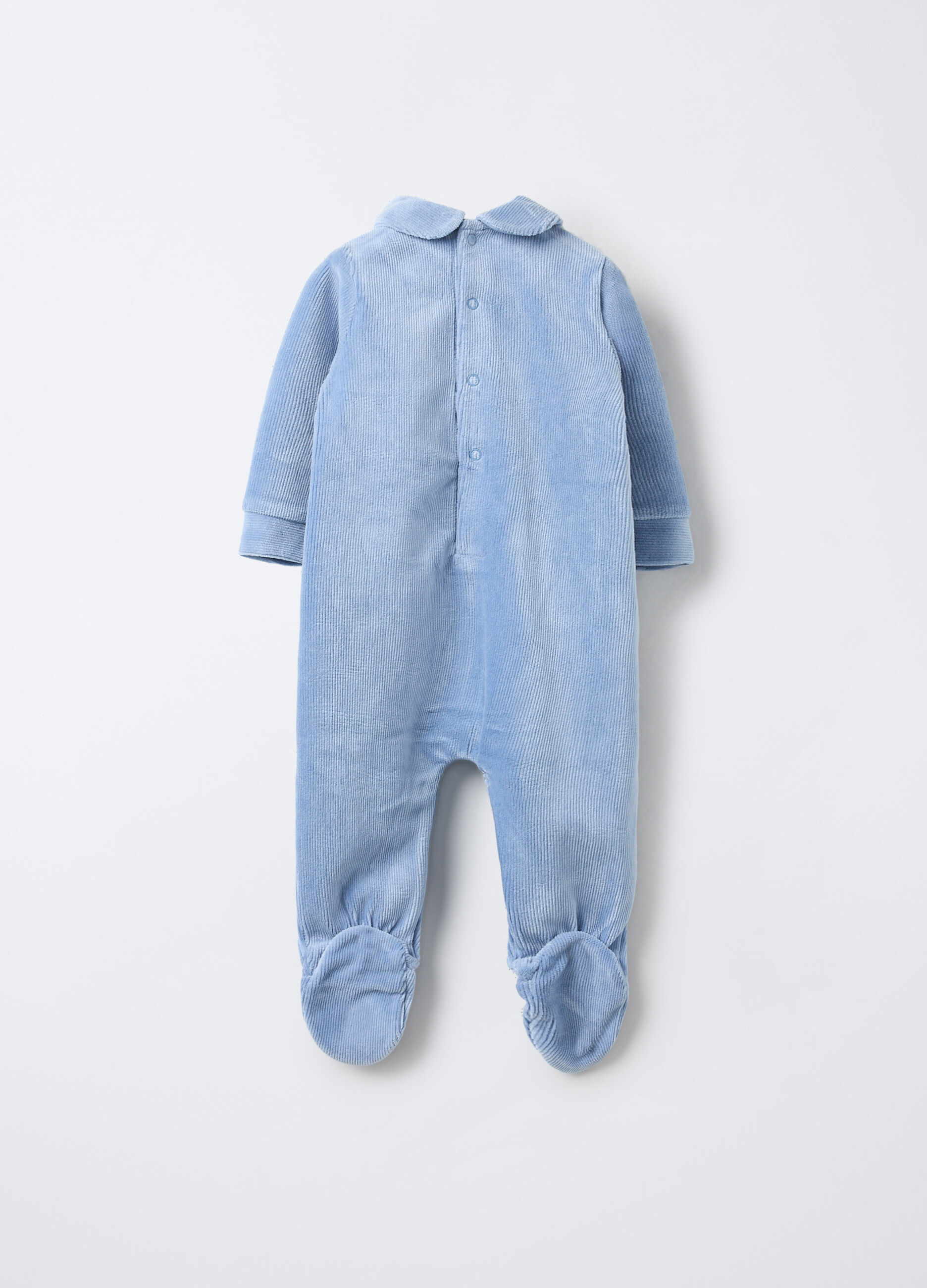 Tutina in costina misto cotone velour neonato_1