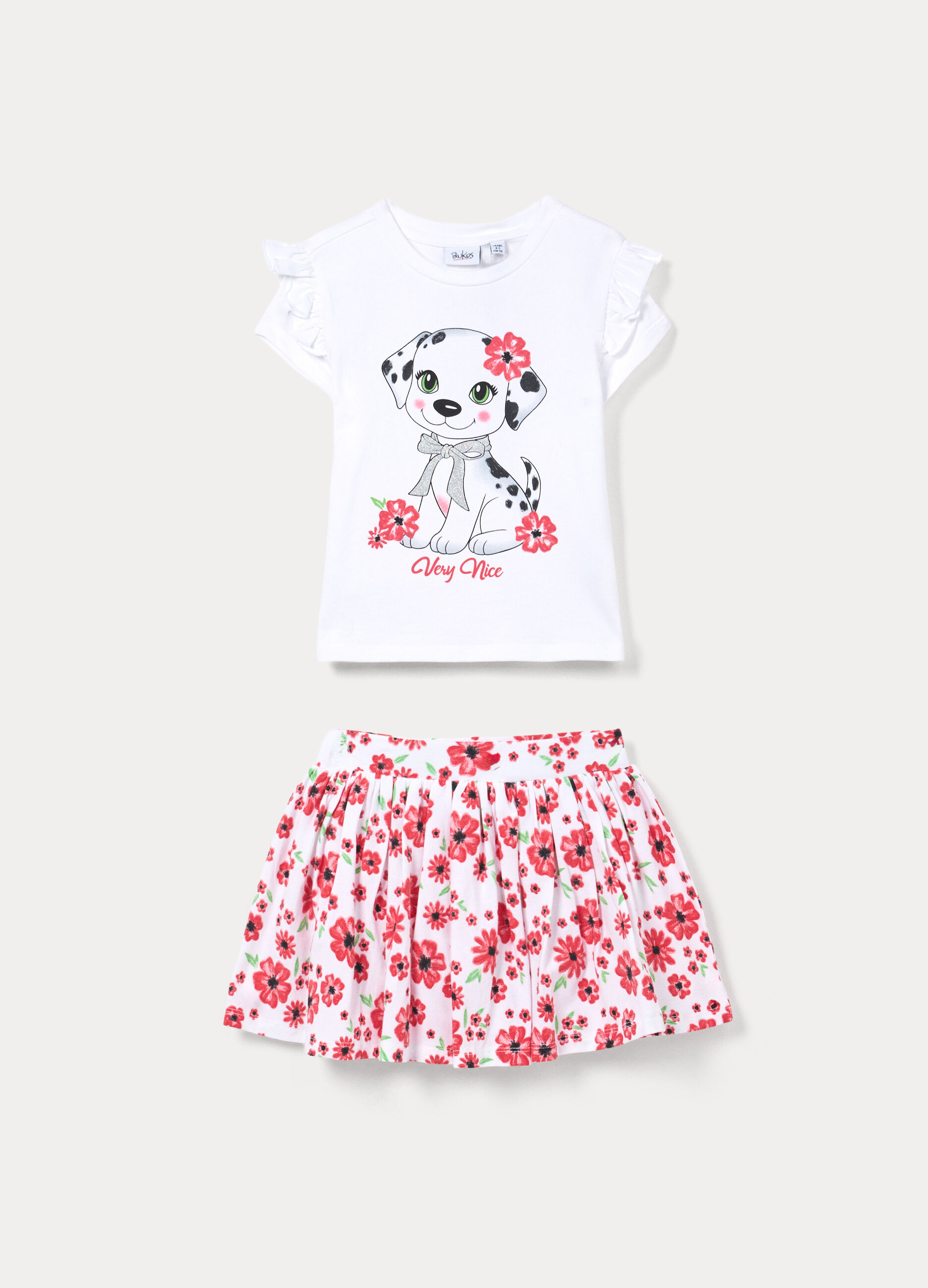 Jogging set in jersey di cotone stretch bambina_0