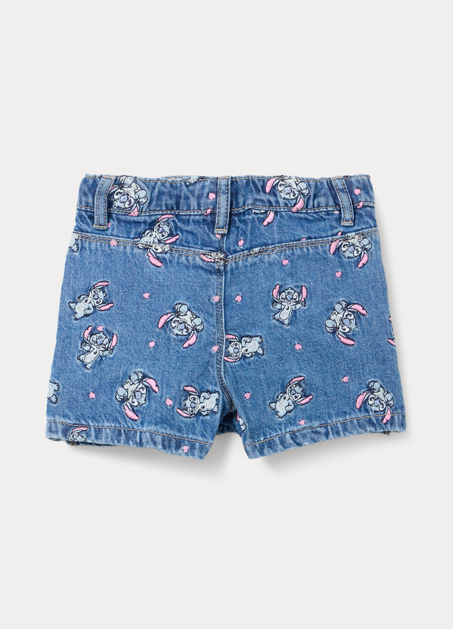 Gonna pantalone Disney fit regular in denim di puro cotone bimba_2