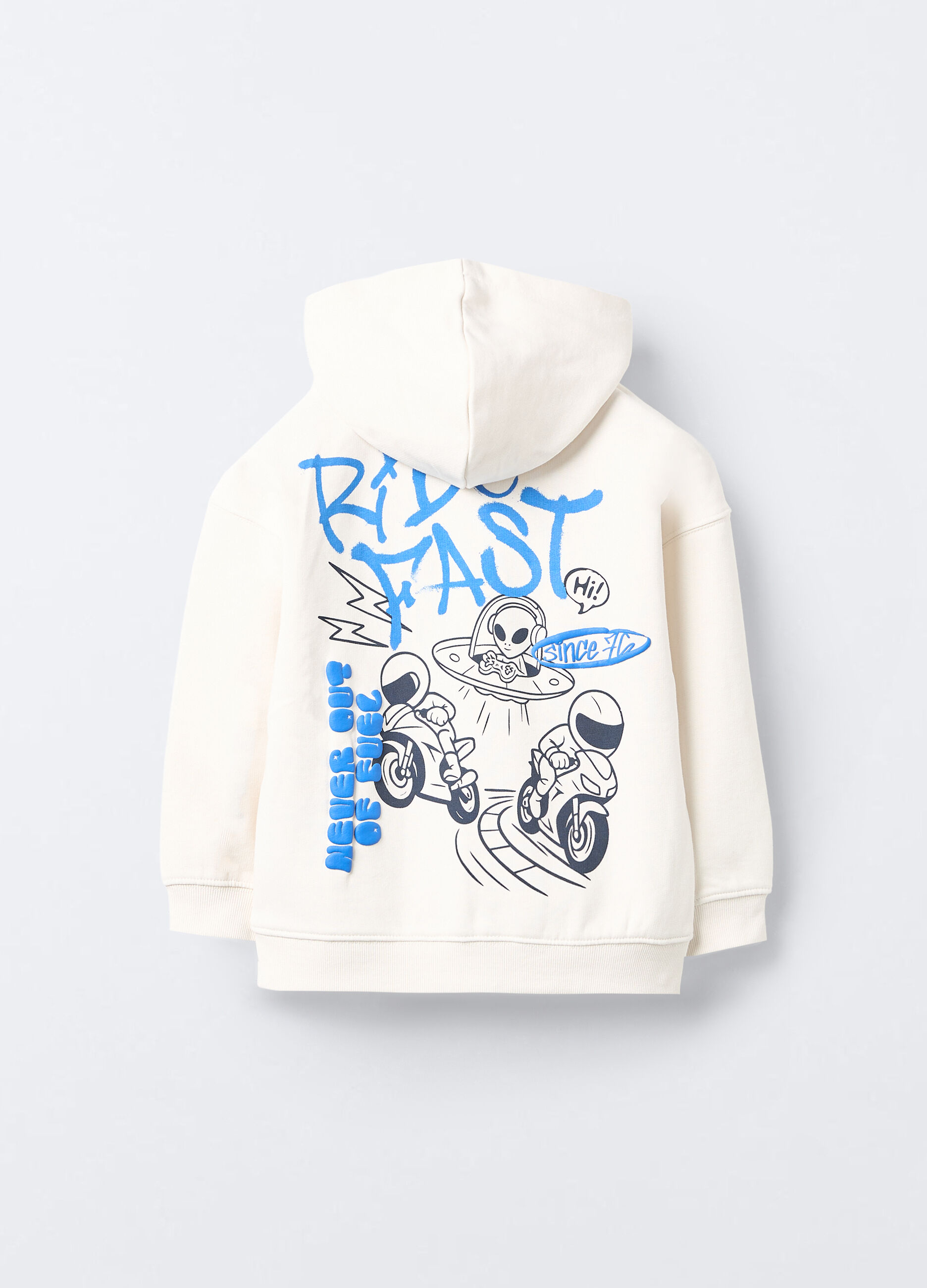 Felpa misto cotone con cappuccio bambino_1