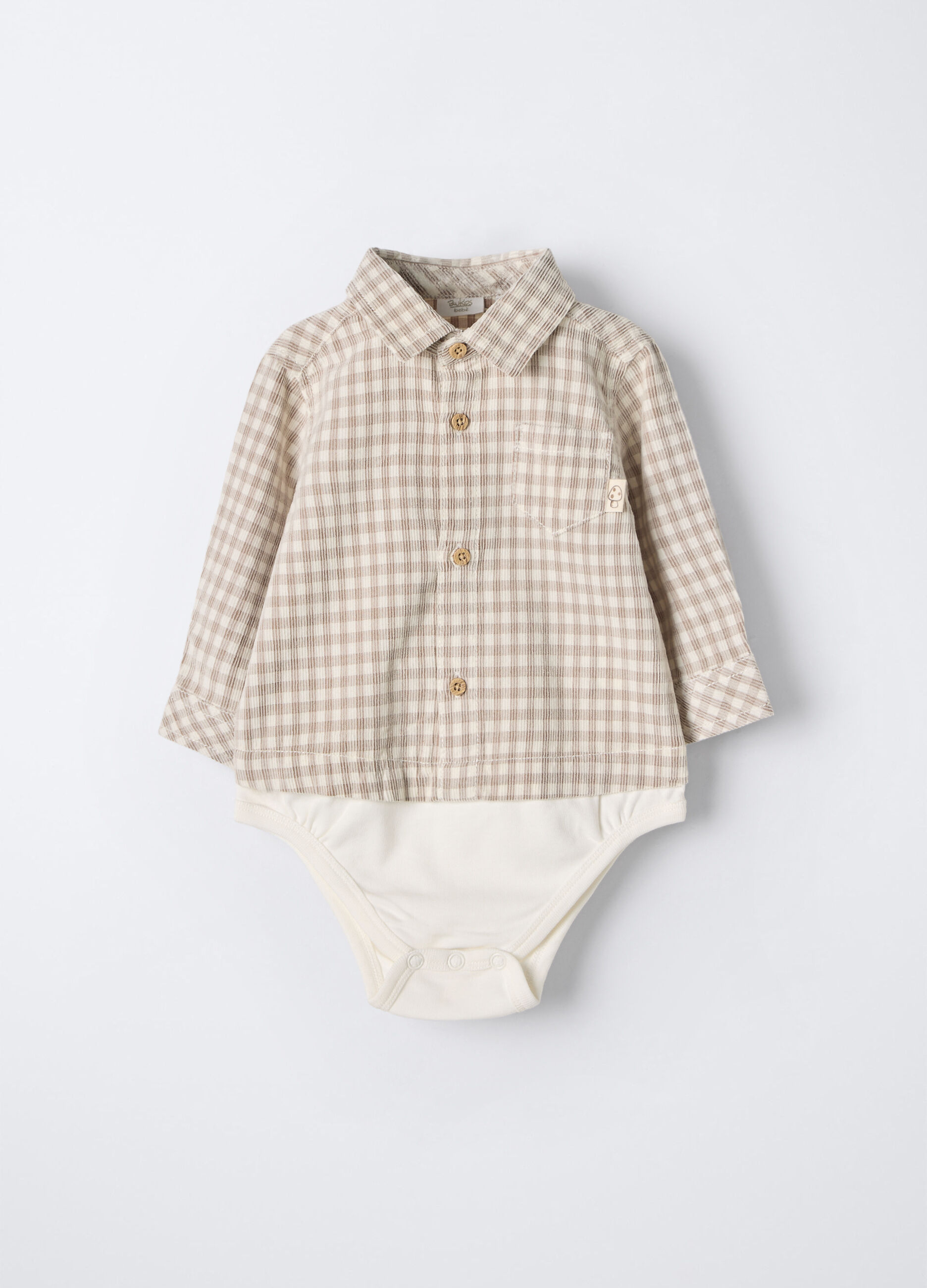 Body camicia in velluto a coste neonato_0