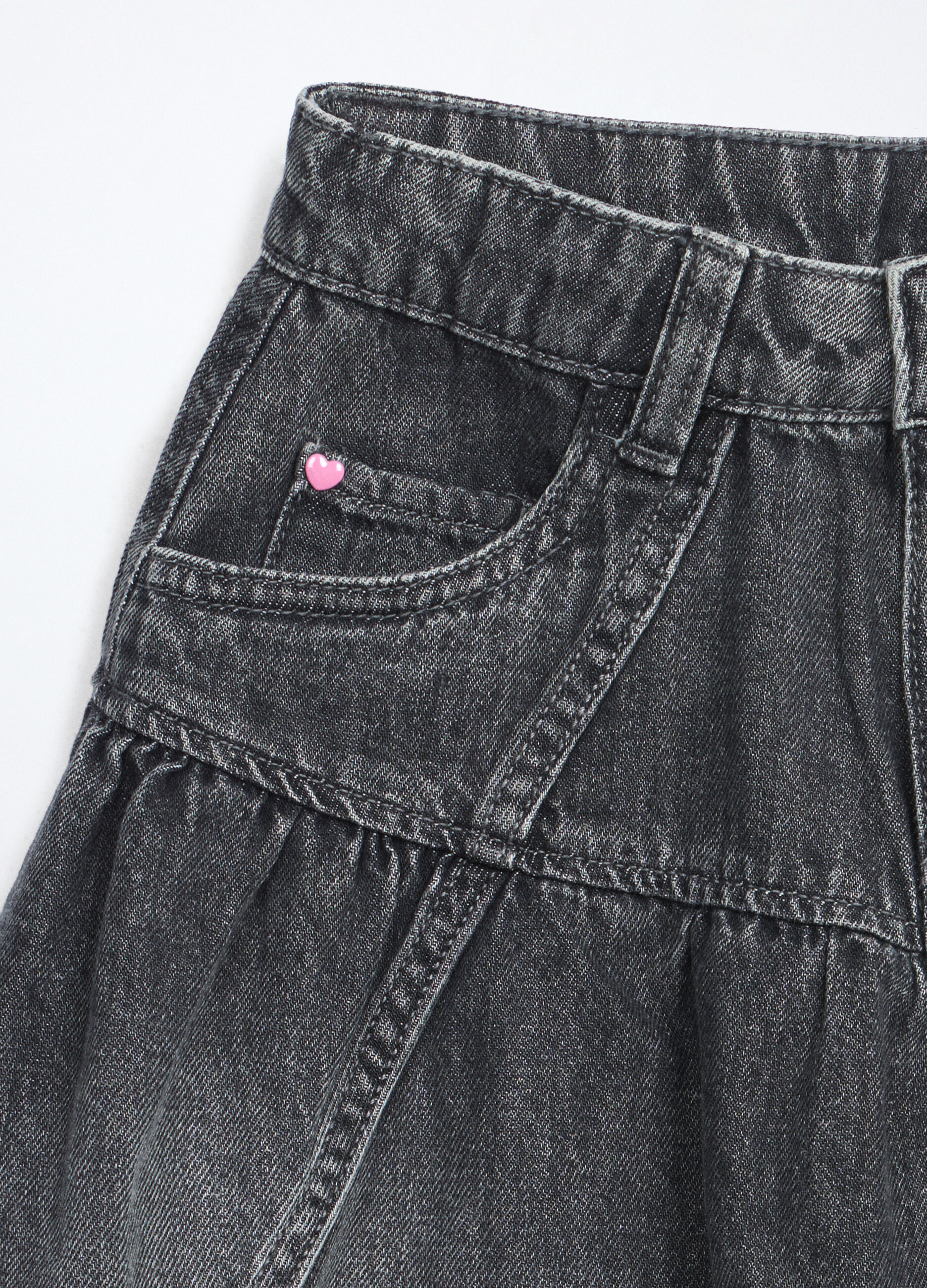 Minigonna in denim misto cotone bambina_2
