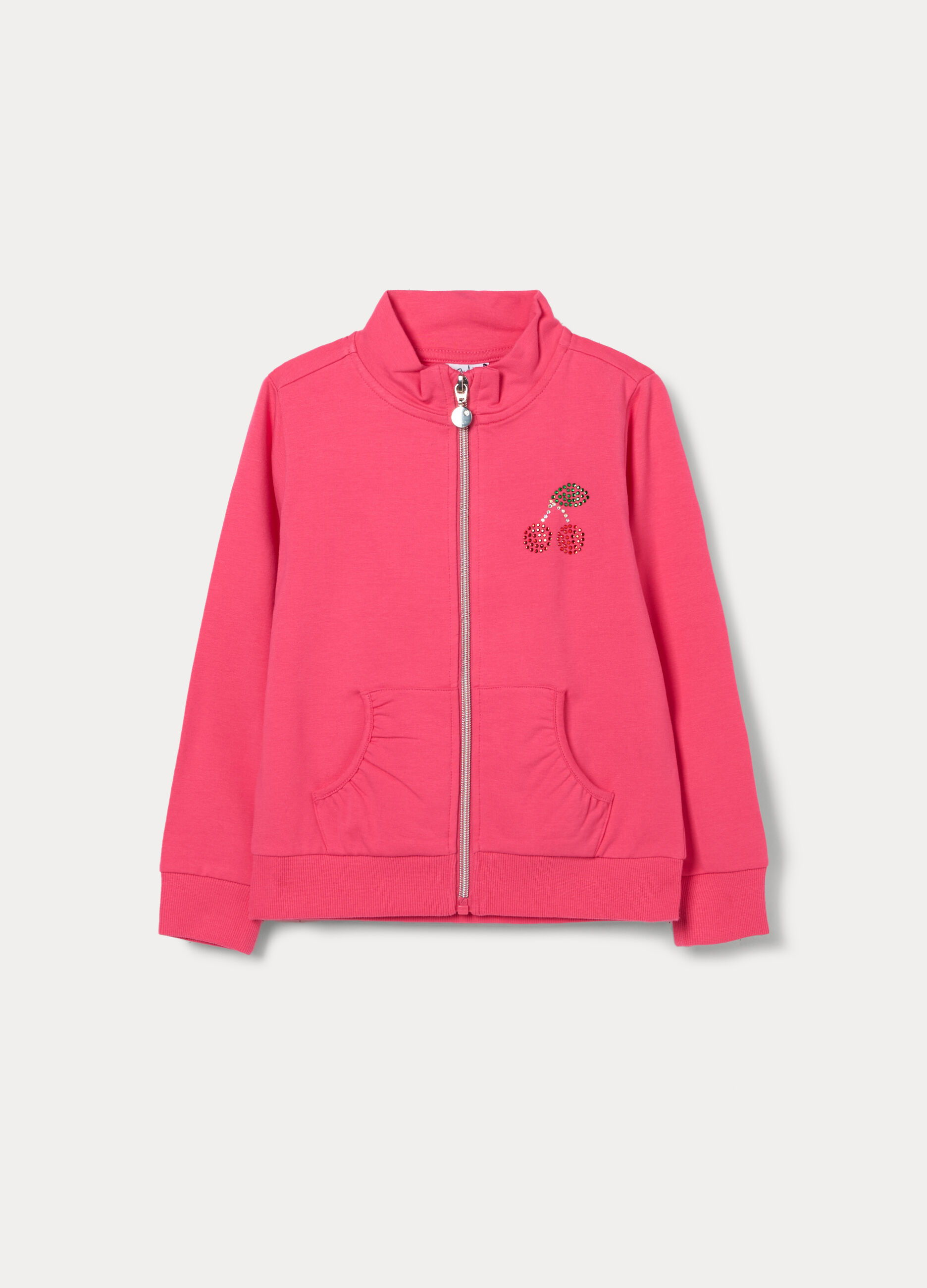 Felpa in french terry di cotone stretch bambina_0