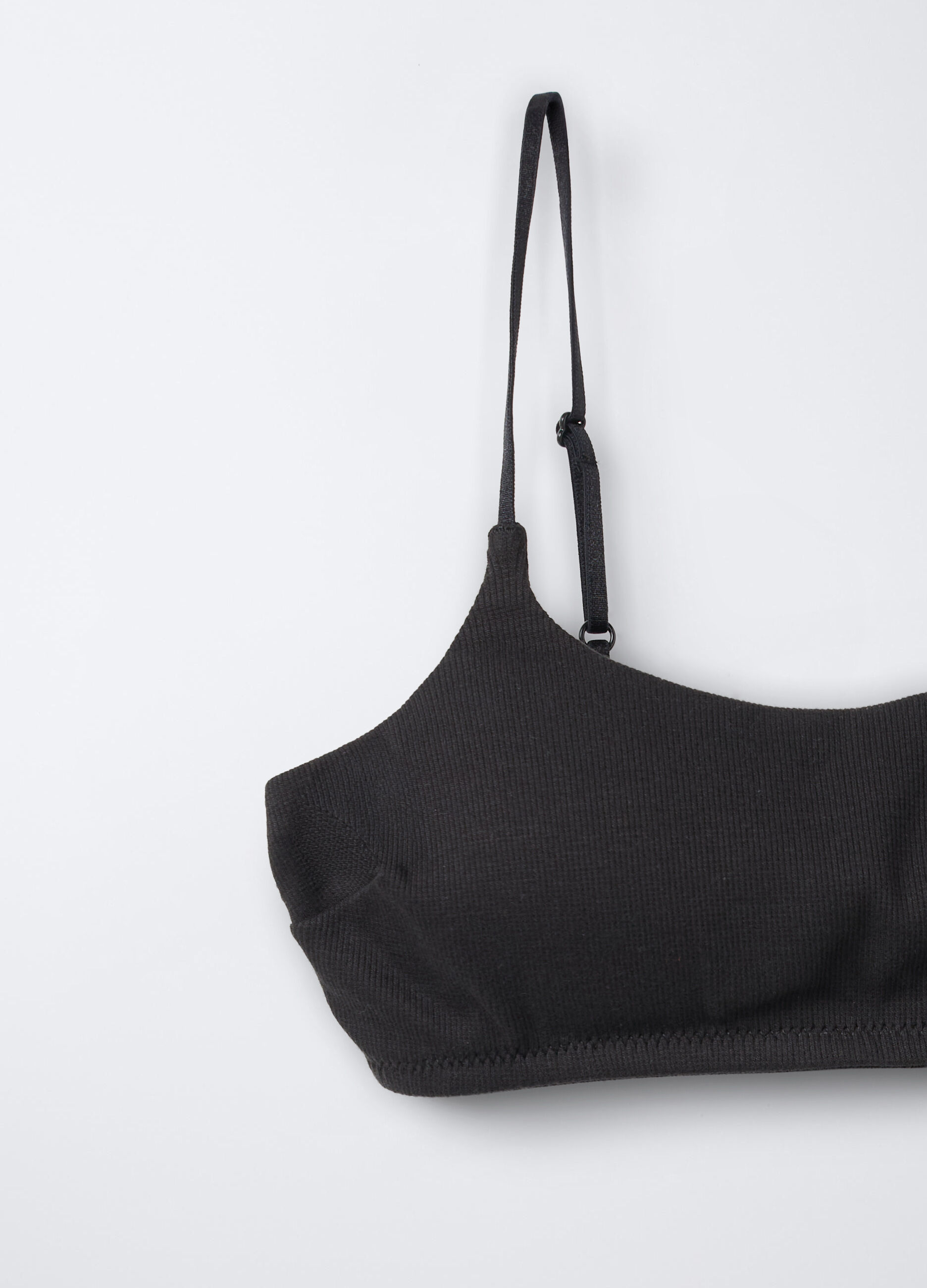 Top imbottito in costina di cotone stretch ragazza_2