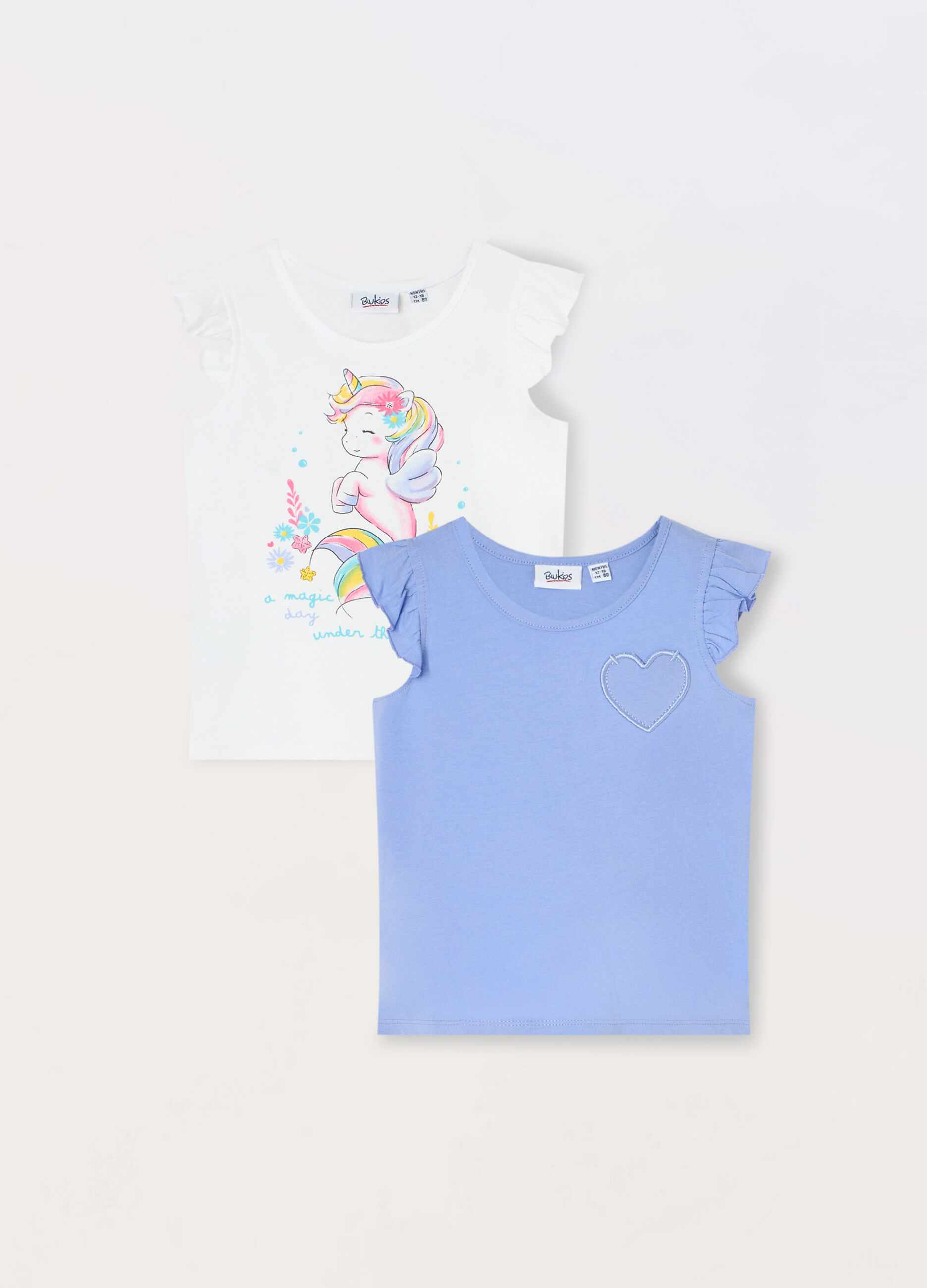 Pack 2 t-shirt in jersey di puro cotone neonata_0