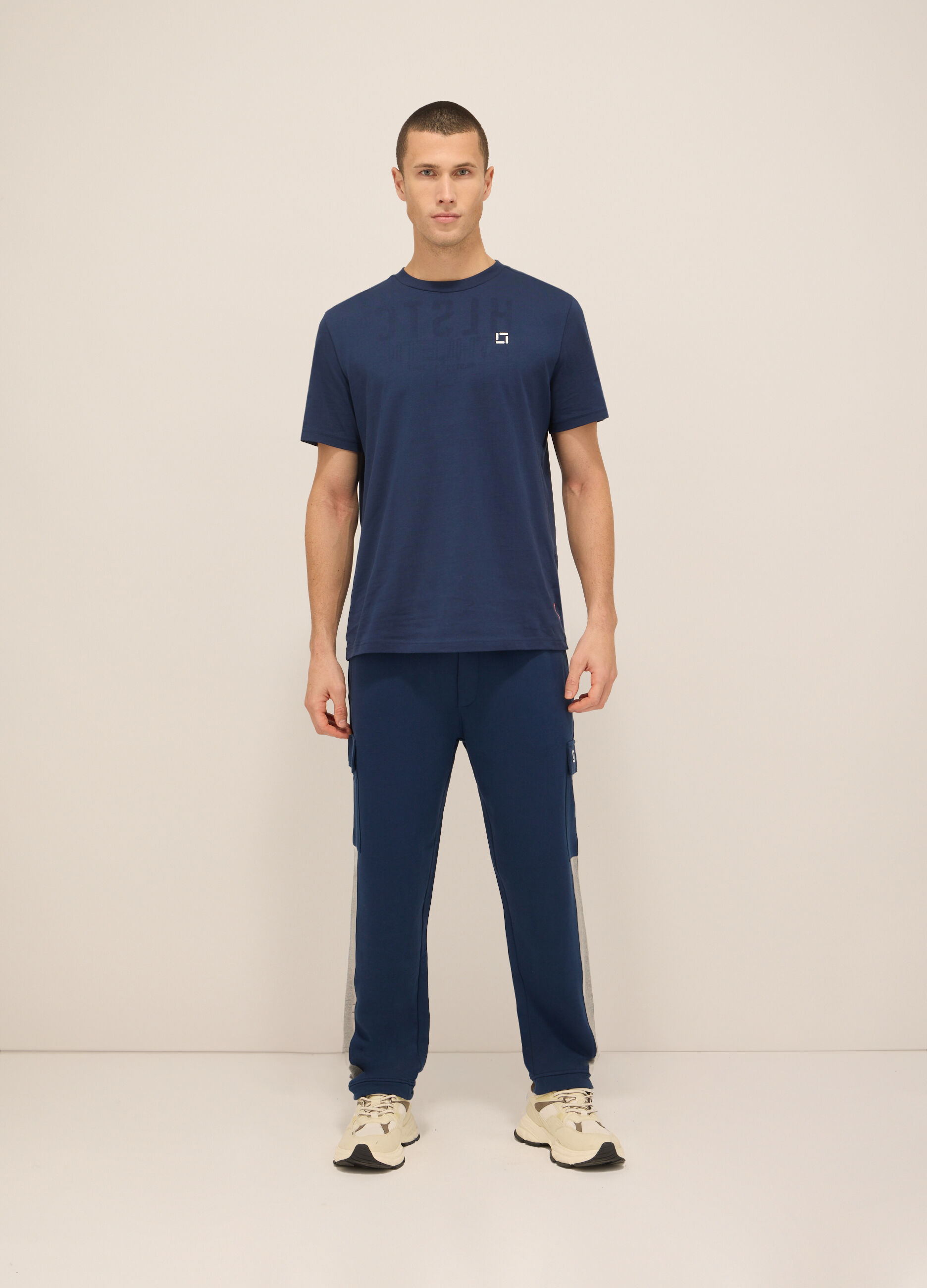 Jogger sportivi in misto cotone uomo_0