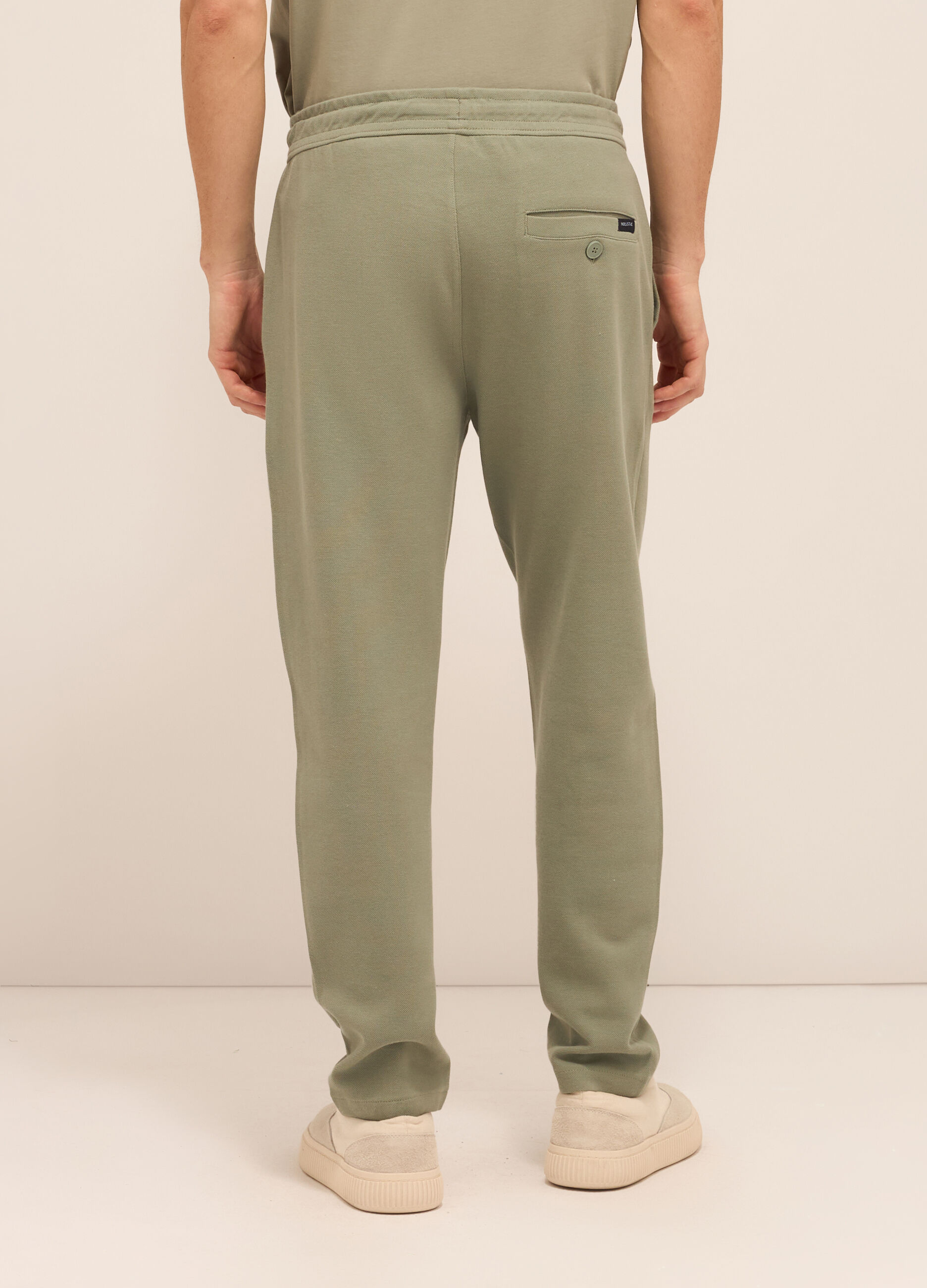 Jogger con piega in puro cotone uomo