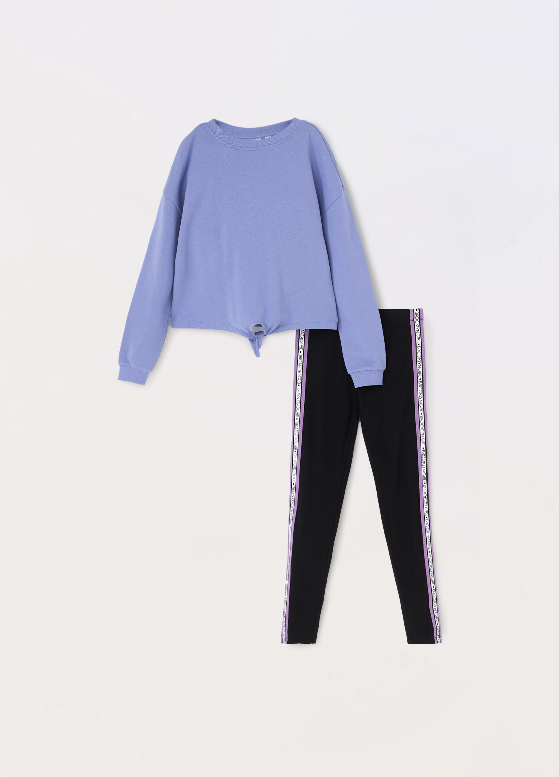 Jogging set in french terry di puro cotone ragazza_0