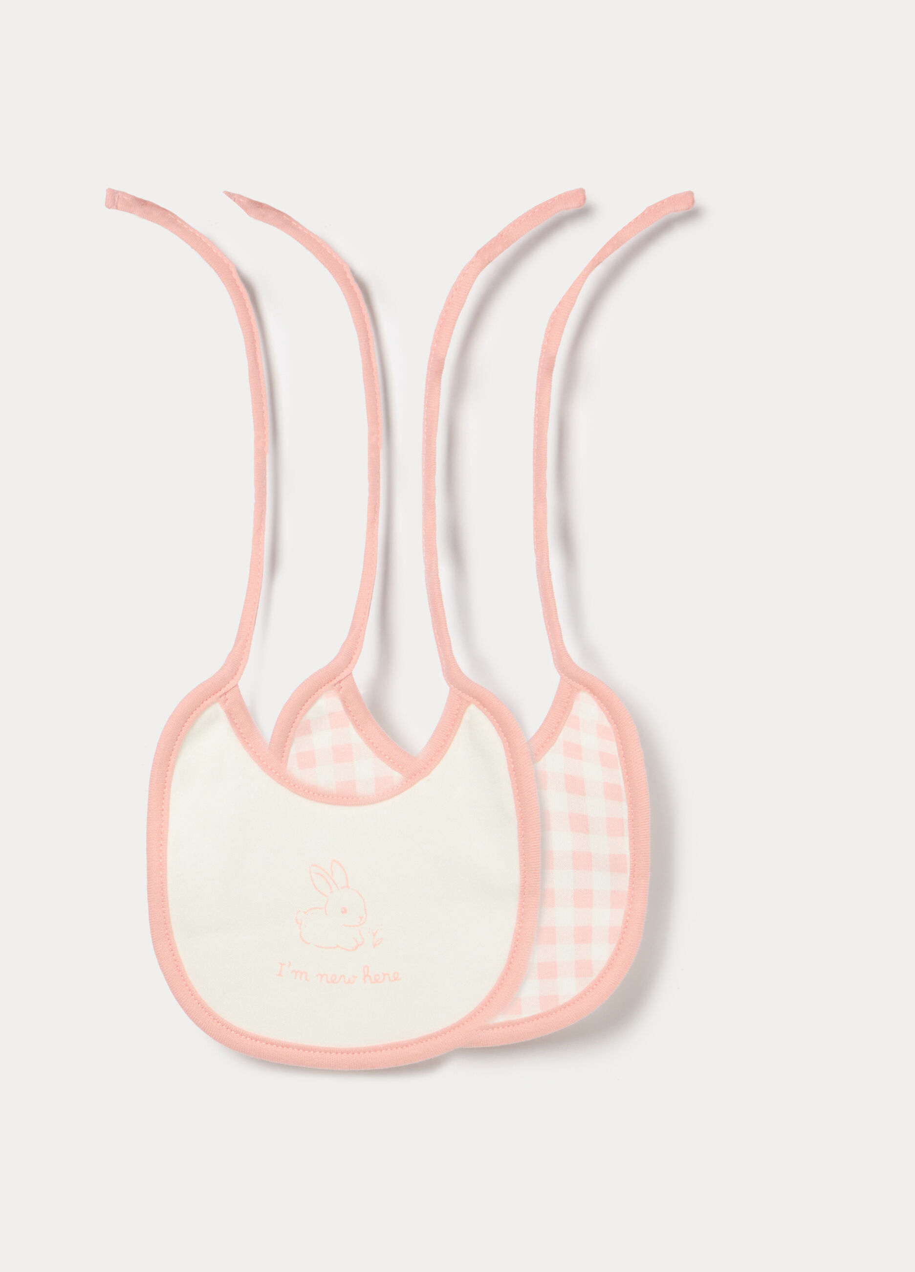 Pack 2 bavaglini in interlock di puro cotone neonata_0