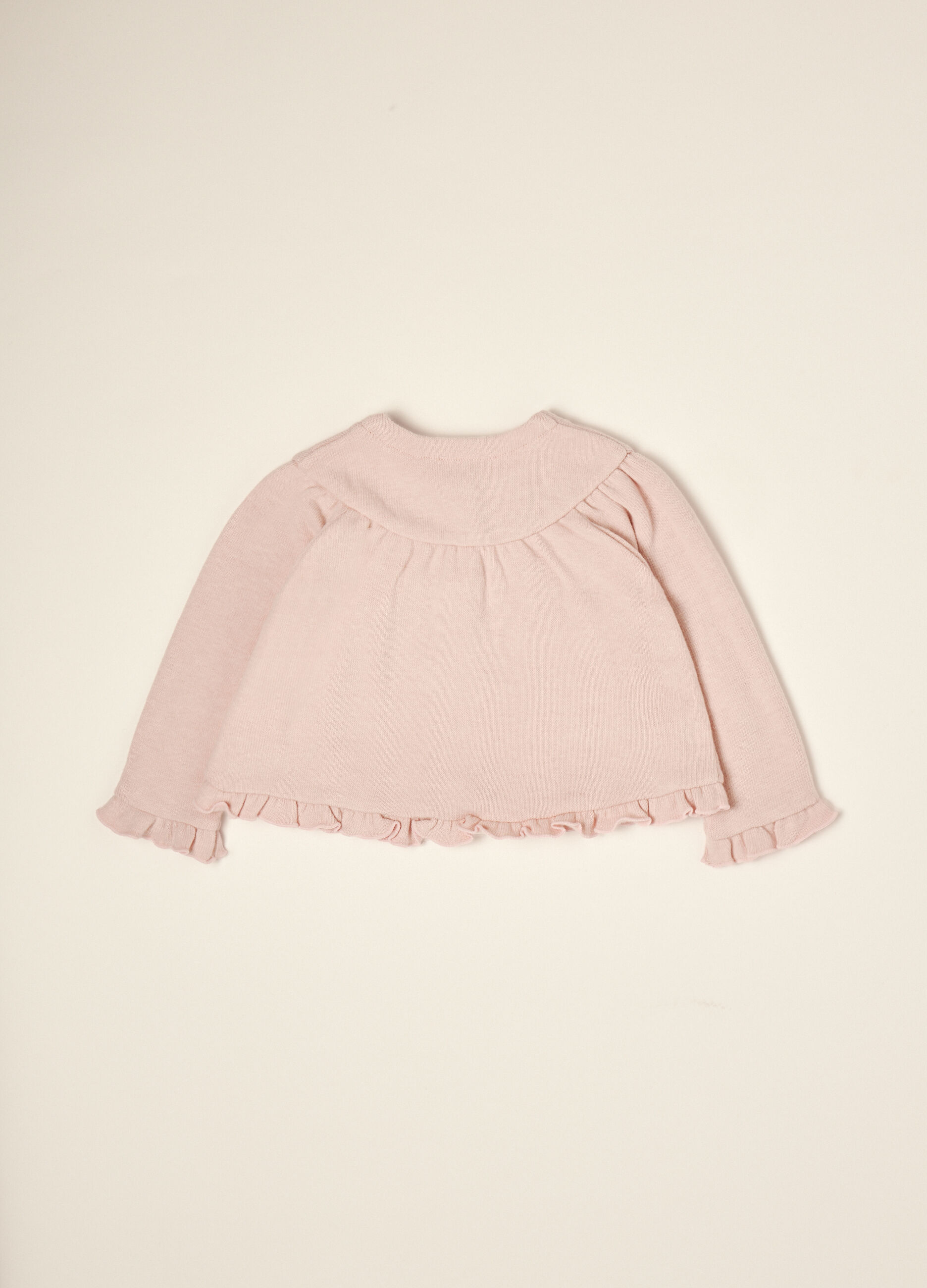 Felpa rosa in cotone e viscosa elasticizzata regular fit_1