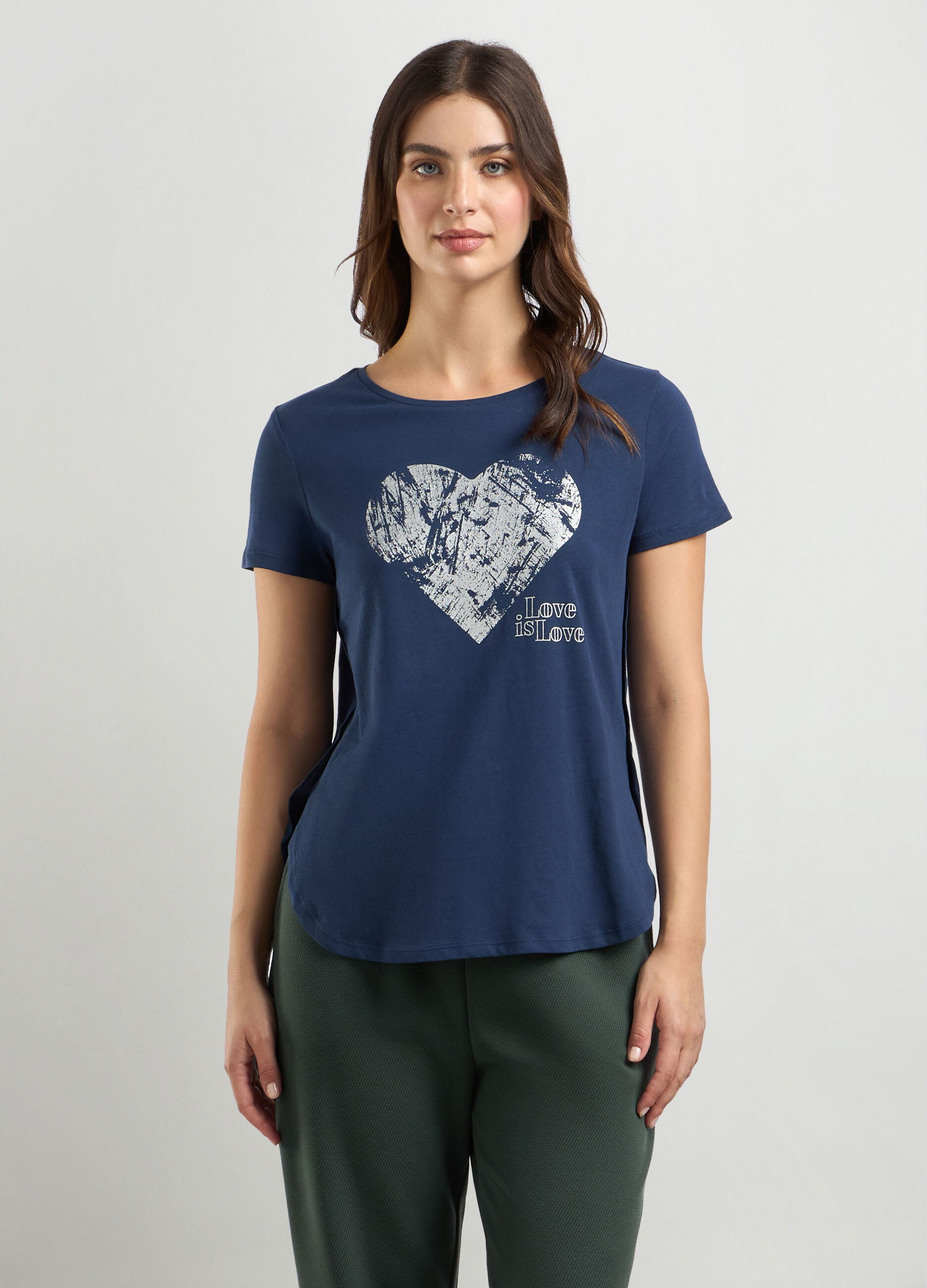 T-shirt in puro cotone con stampa donna_0