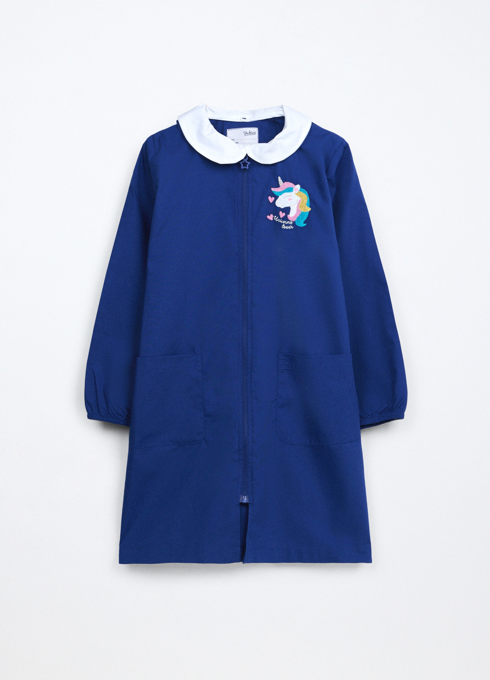 Grembiule full zip con ricamo bambina_0