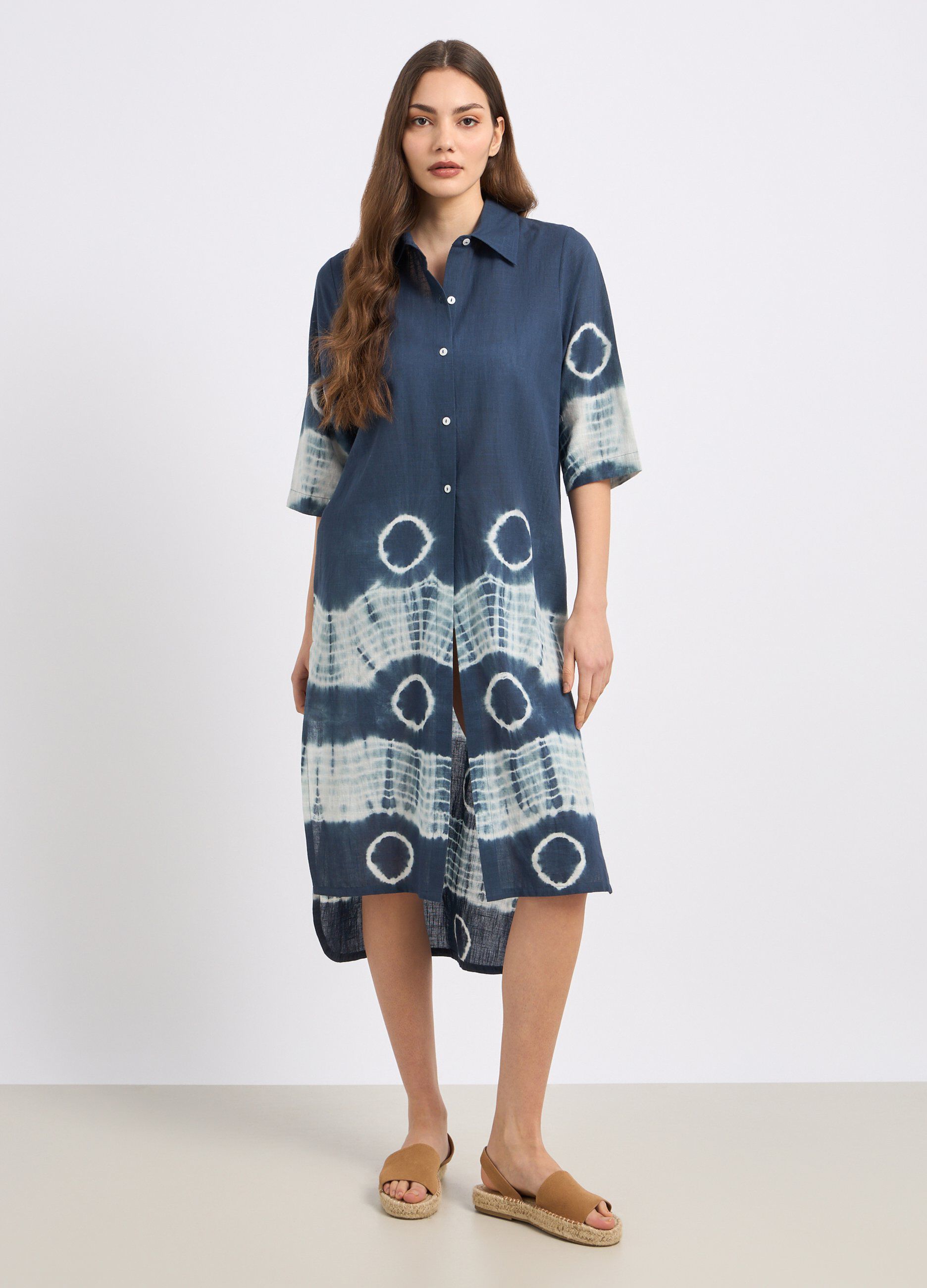 Copri costume lungo in puro cotone donna_0