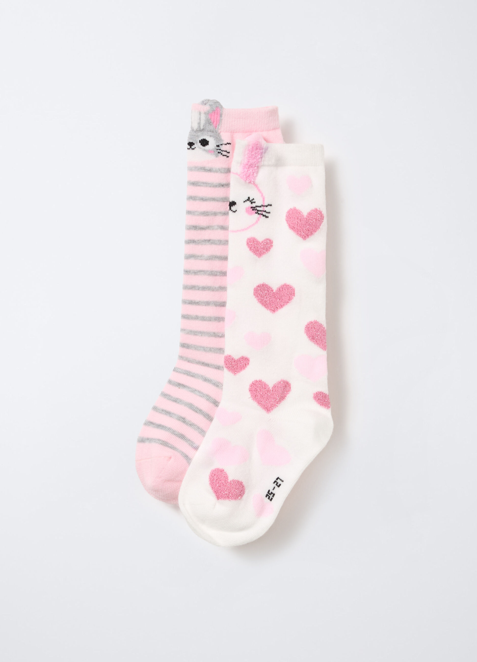 Pack 2 calze lunghe misto cotone stretch bambina_0