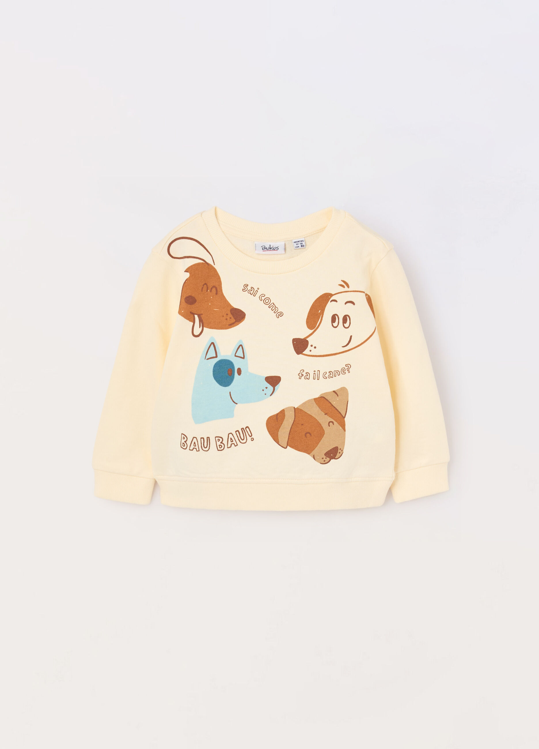 Felpa in french terry di puro cotone neonato_0