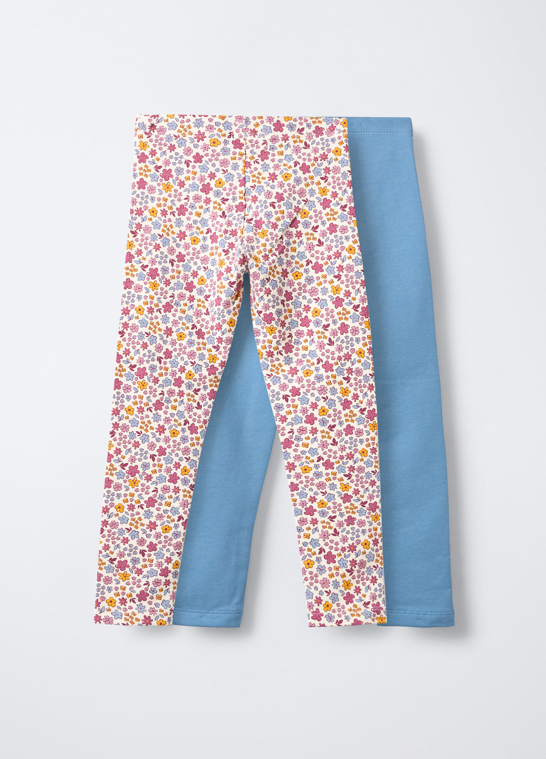 Pack 2 leggings in cotone garzato stretch Fit Regular bambina_1