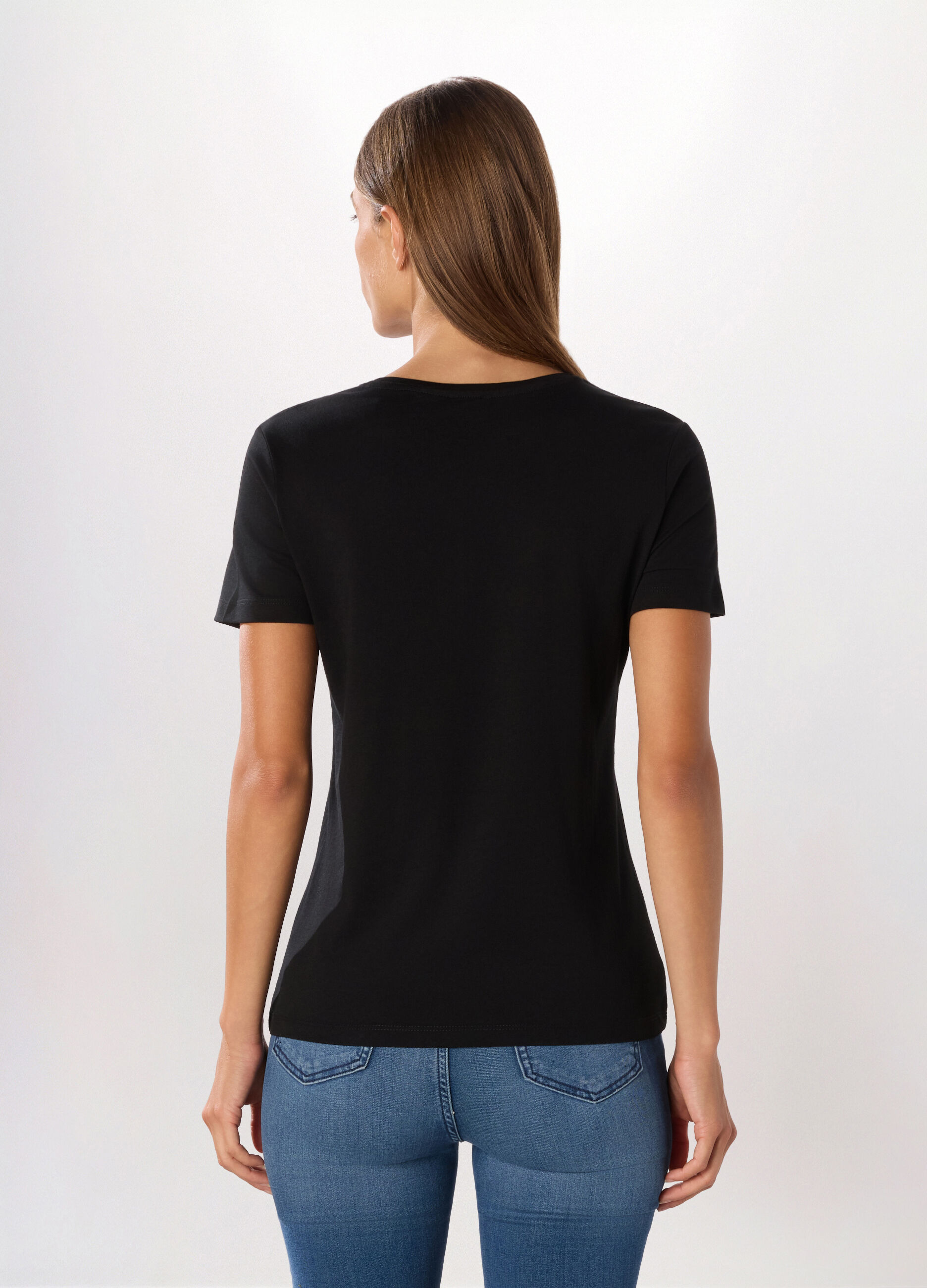 T-shirt in jersey di puro cotone donna_1