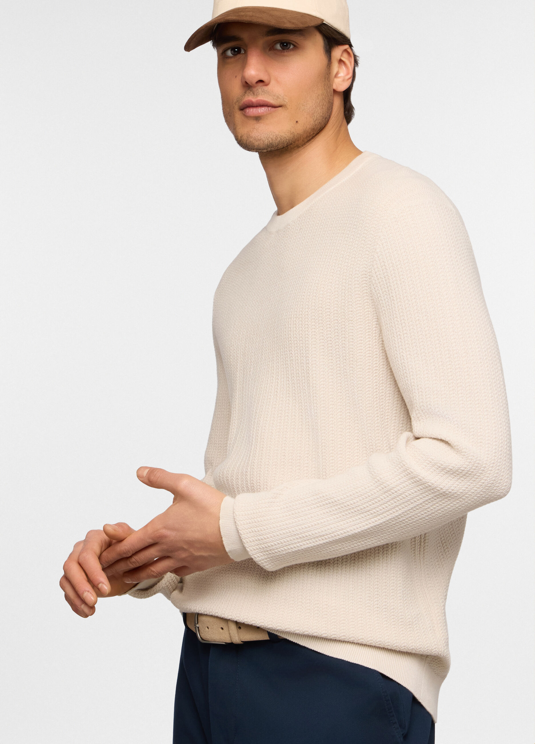 Maglione girocollo in cotone uomo_0