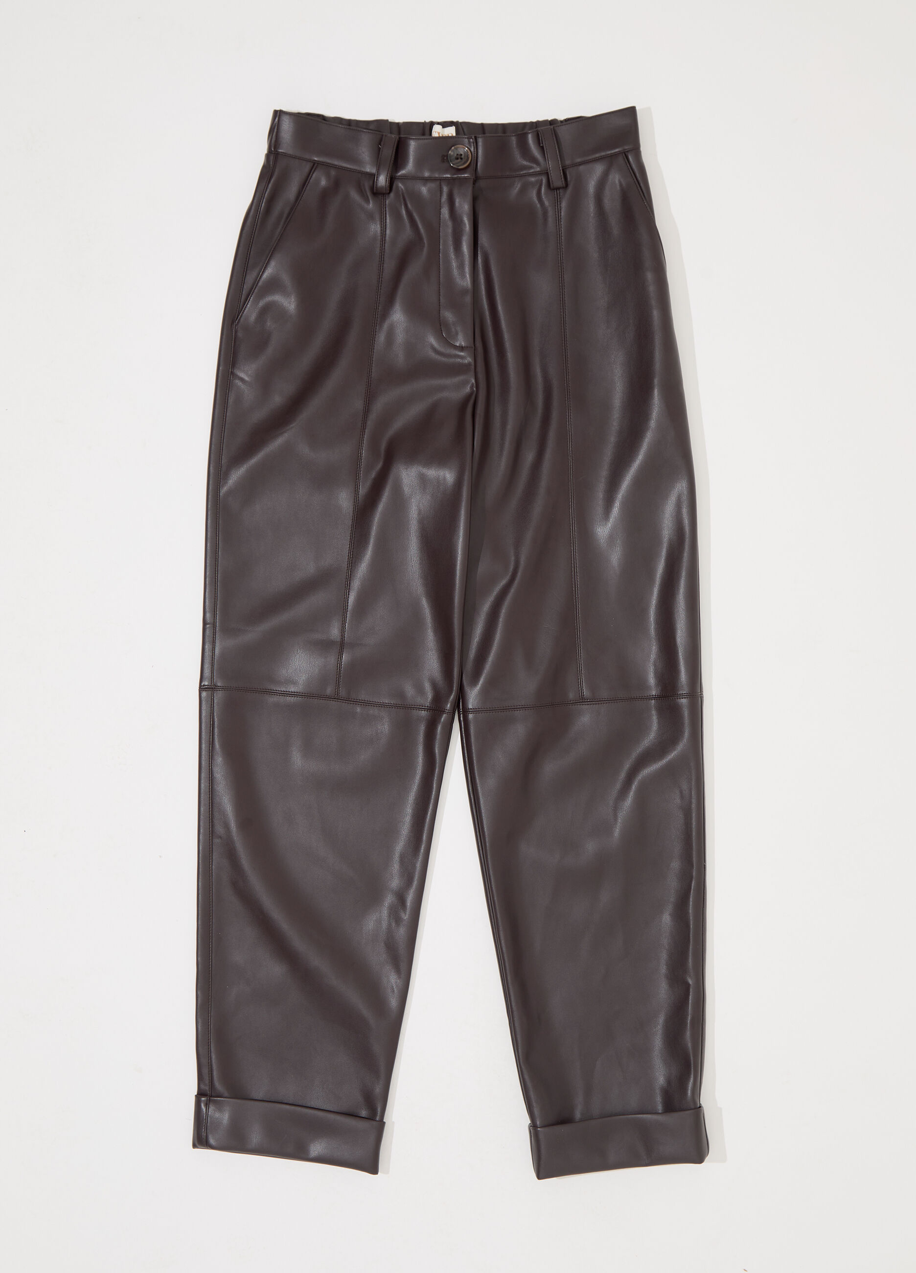 Pantalone Nenette gamba larga in ecopelle donna