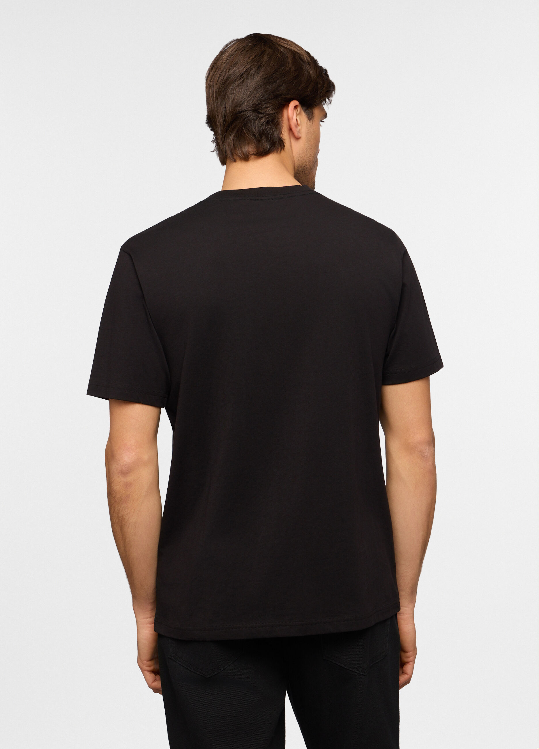 T-shirt girocollo in cotone con stampa Nirvana uomo