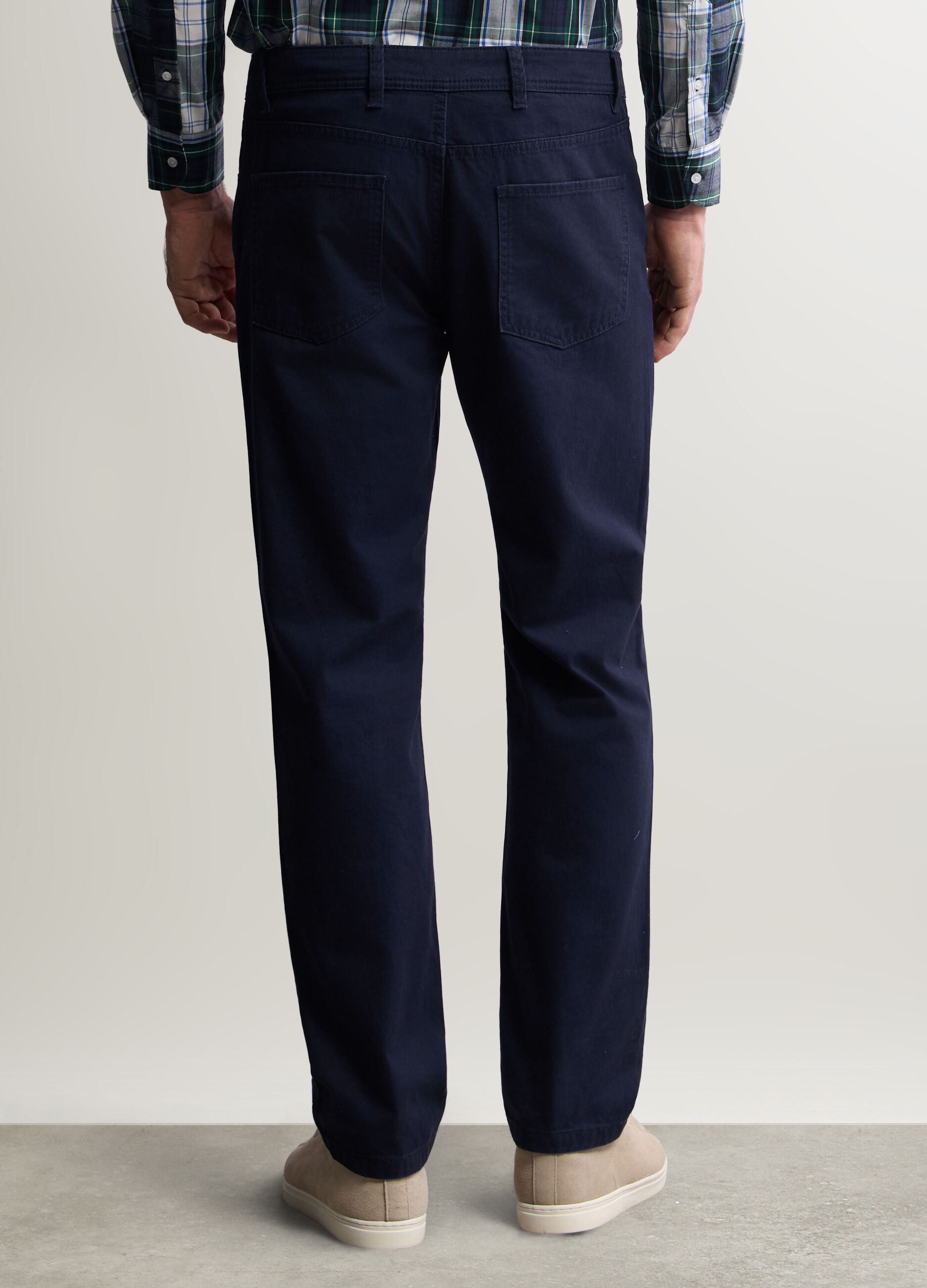 Pantalone regular fit in twill di cotone uomo_2