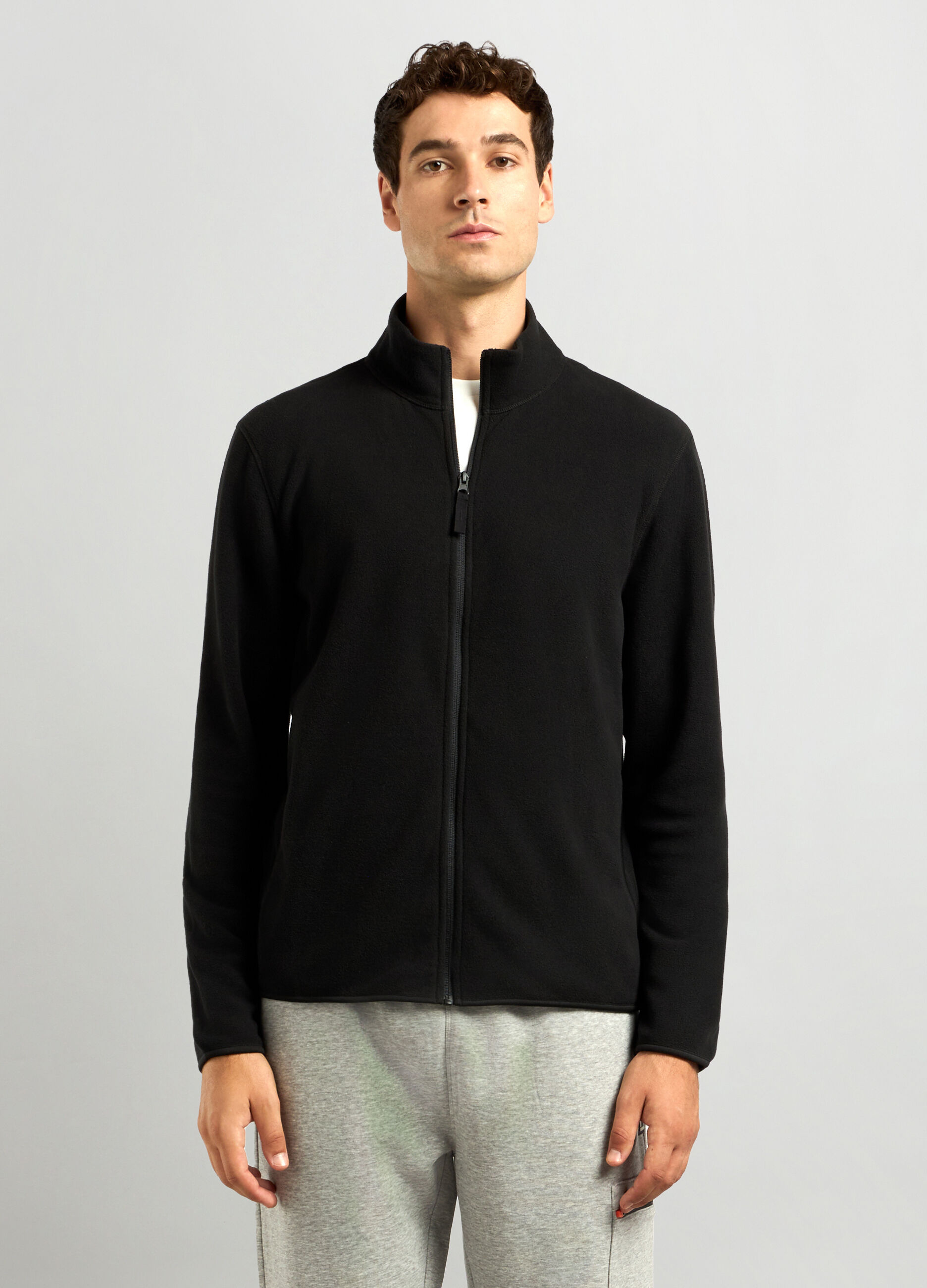 Felpa in pile full zip uomo_0