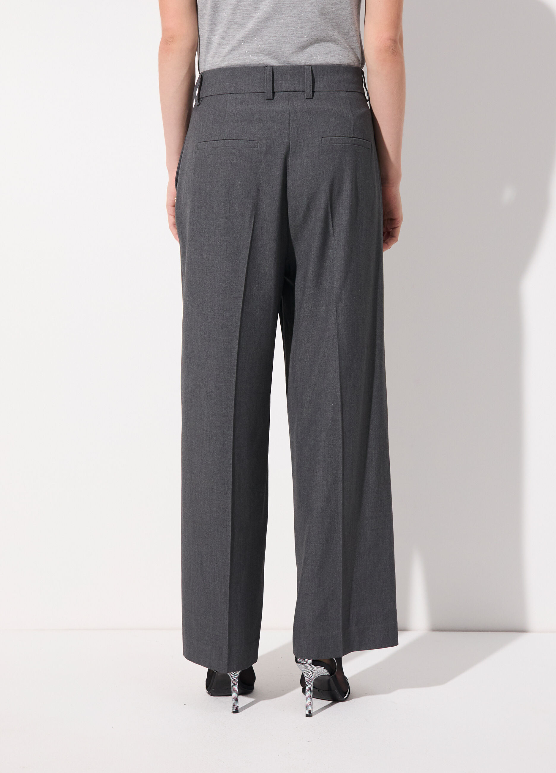 Pantalone dritto in misto lana stretch donna_2