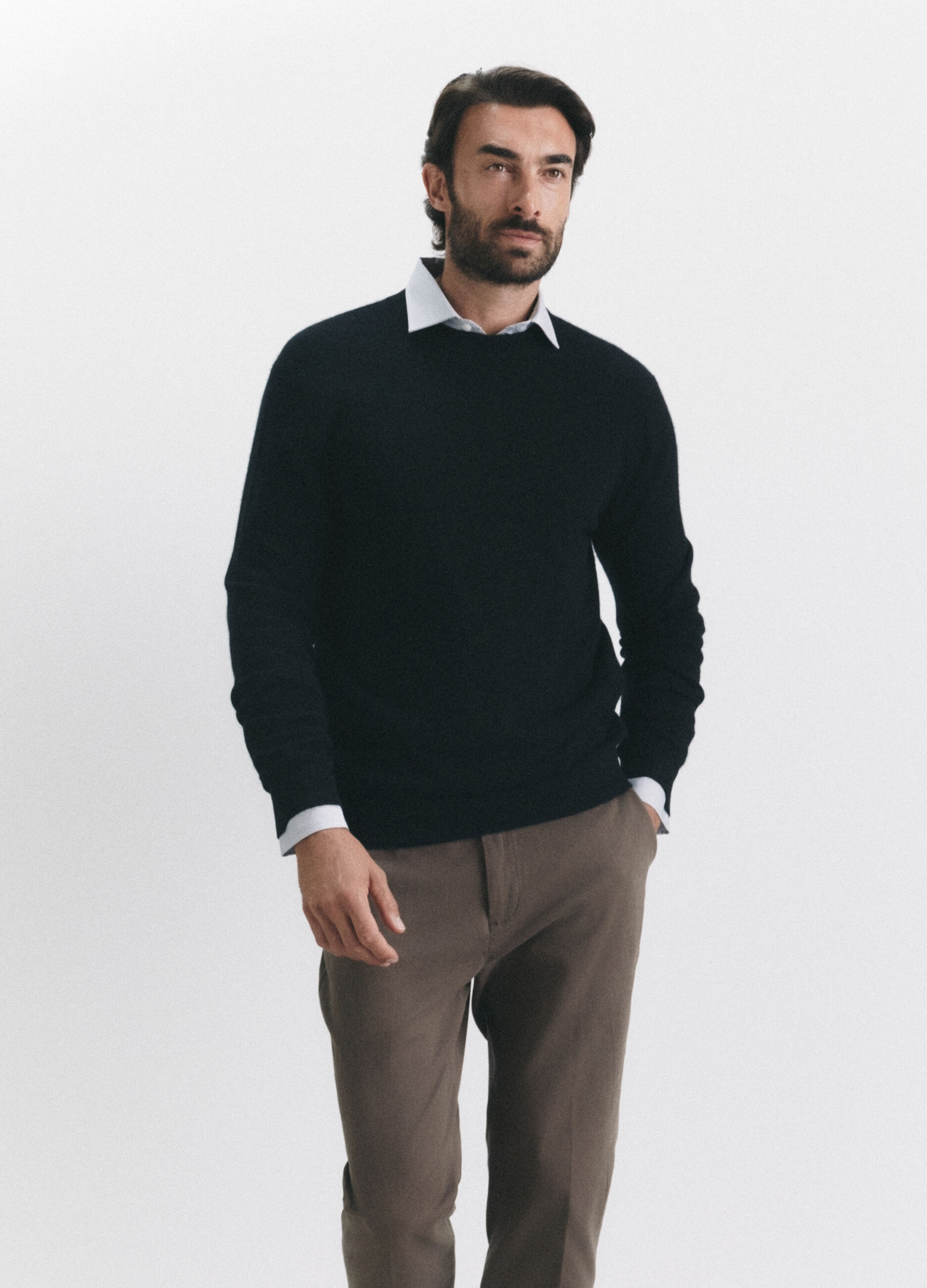 Maglione girocollo in cashmere uomo