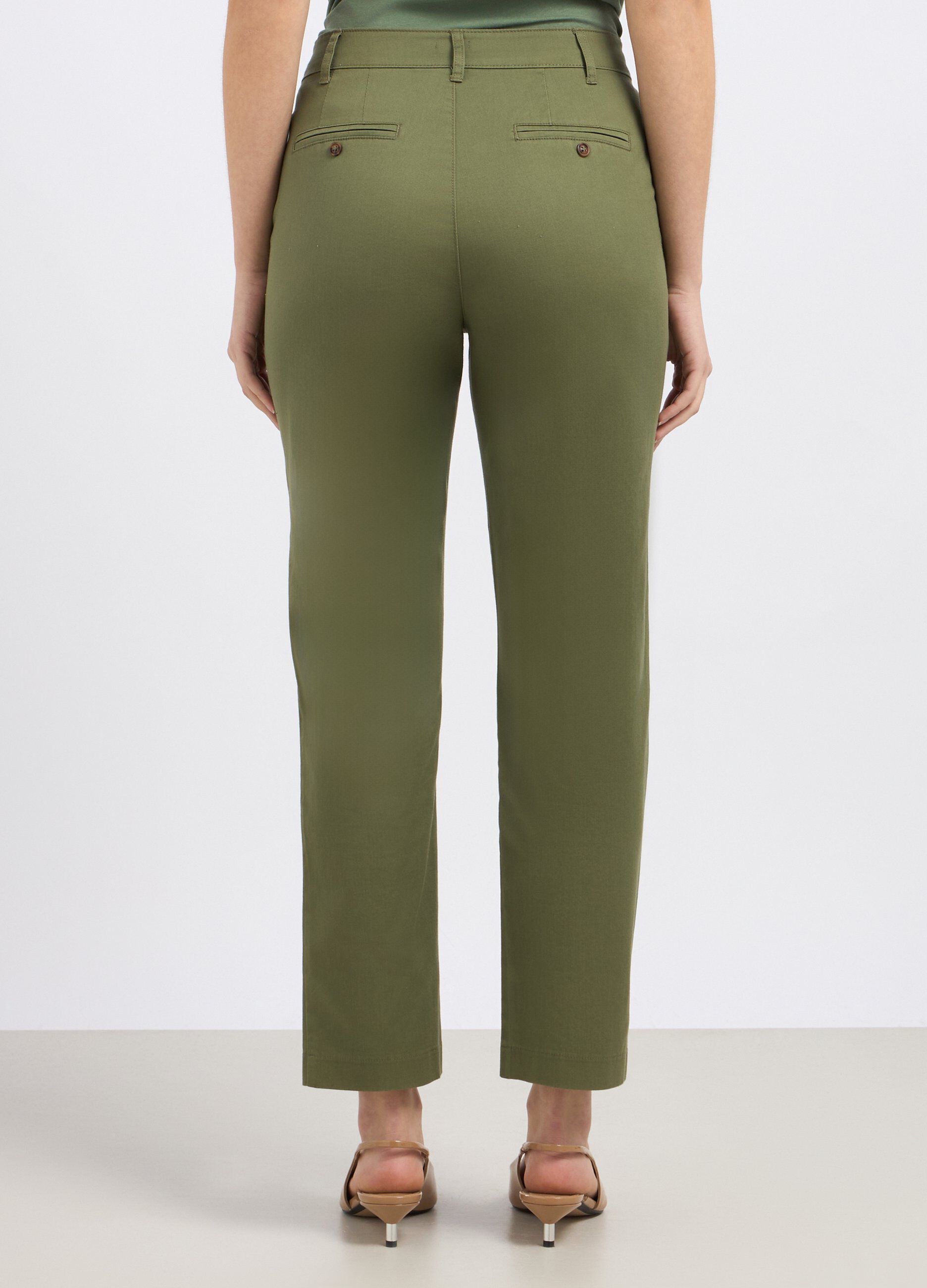 Pantaloni in twill a sigaretta donna_1