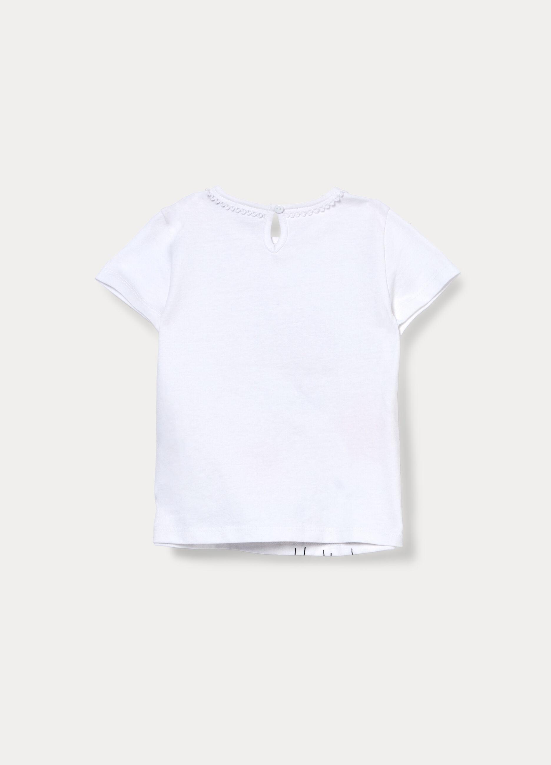 T-shirt girocollo in jersey di cotone stretch bimba_1