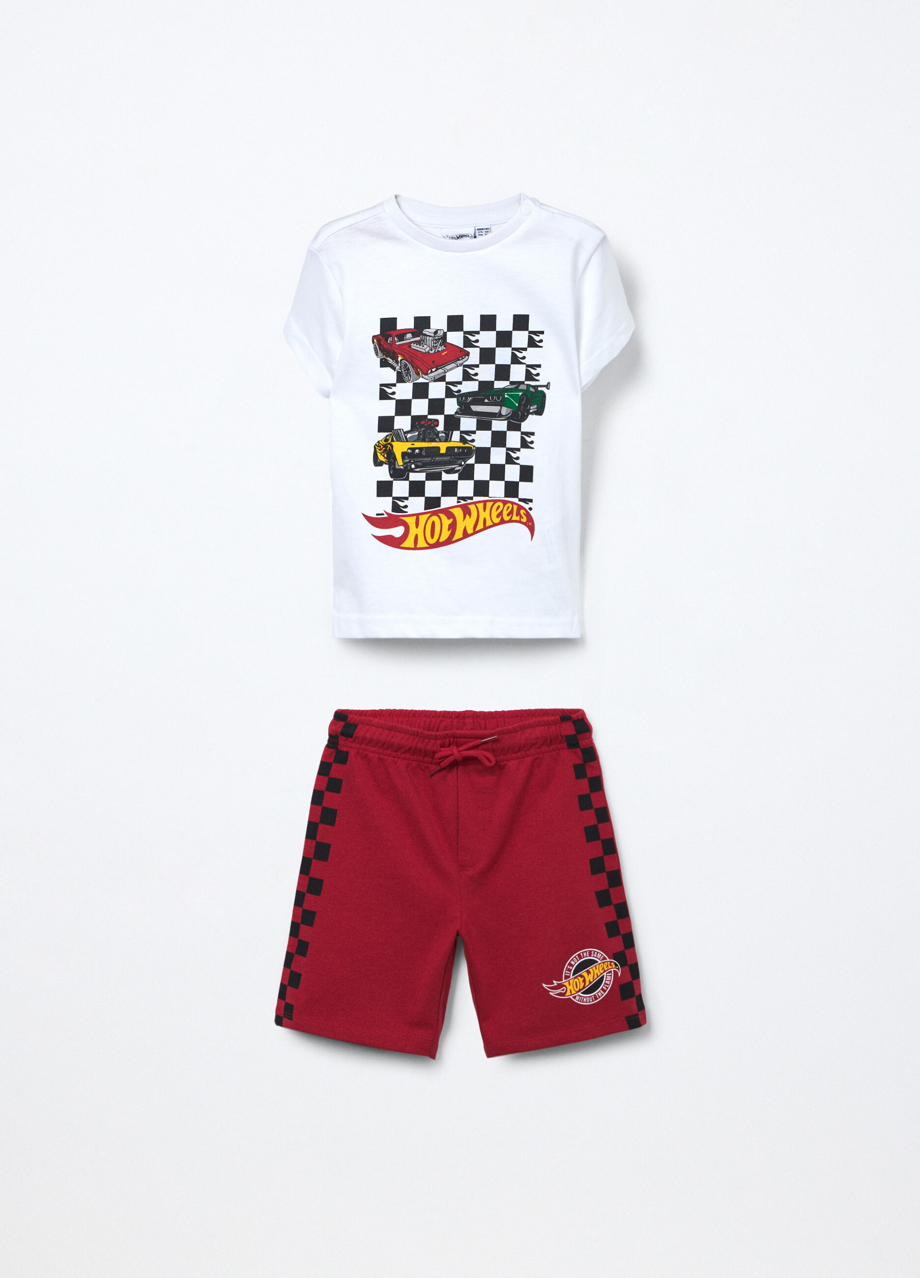 Jogging set Hot Wheels in jersey di puro cotone neonato_0