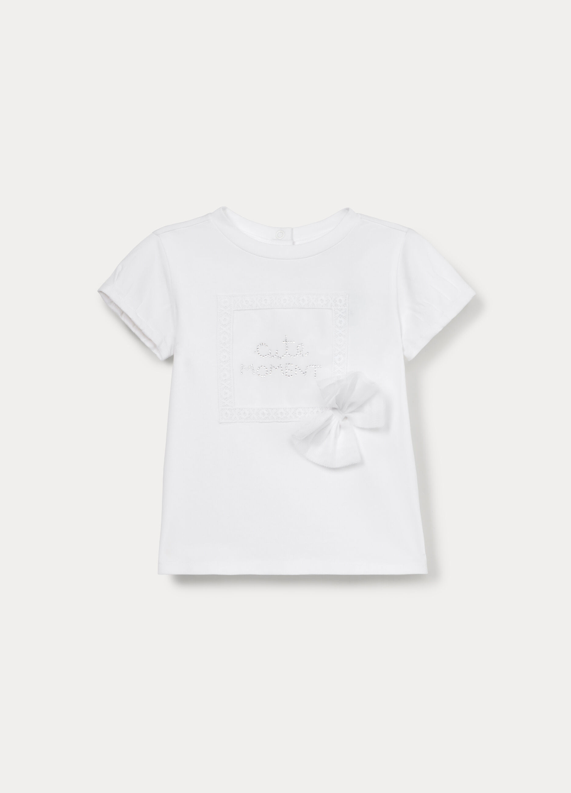 T-shirt in jersey di cotone stretch bimba_0
