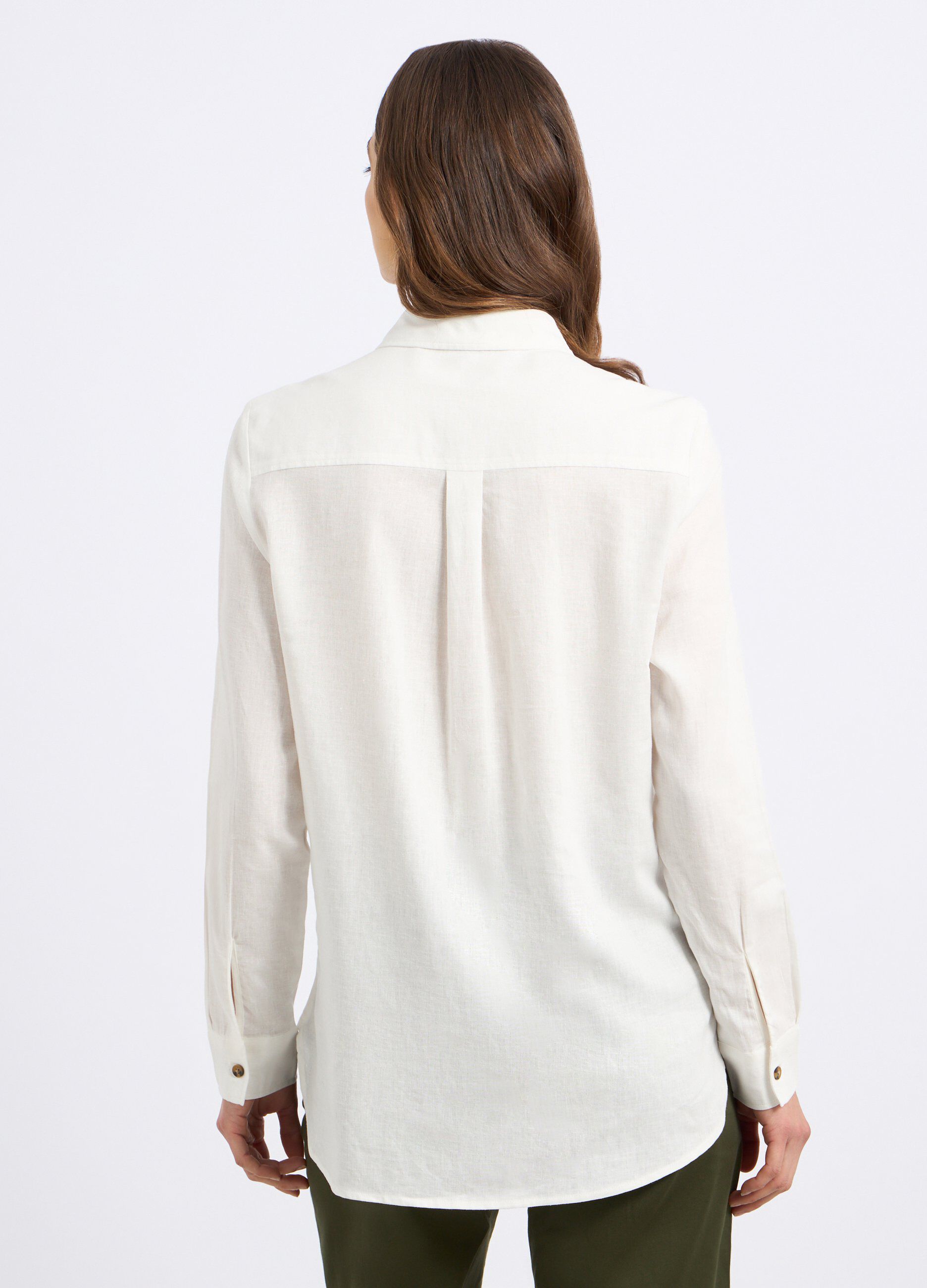 Camicia in misto lino donna_1