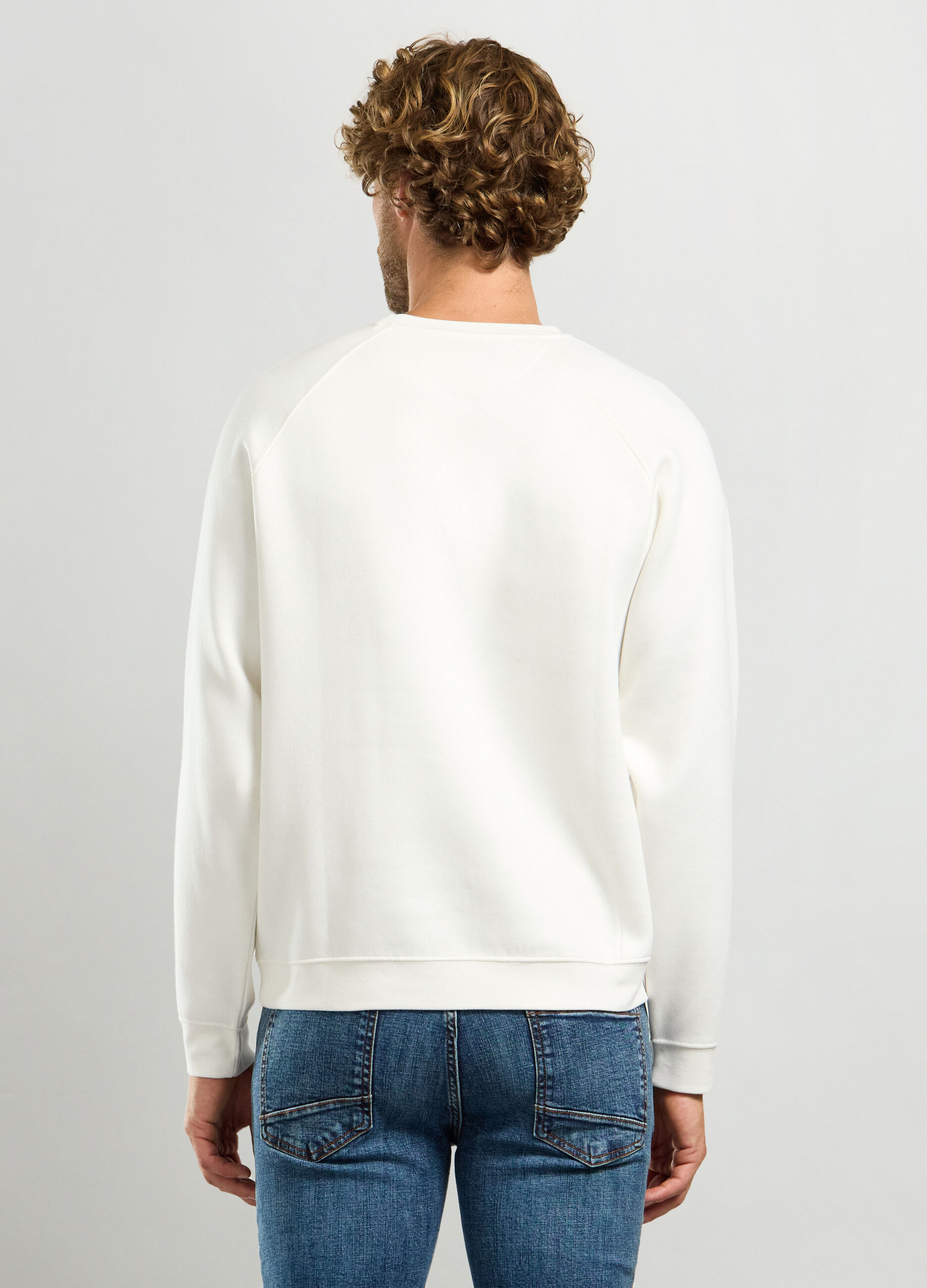 Felpa girocollo in misto cotone uomo_1