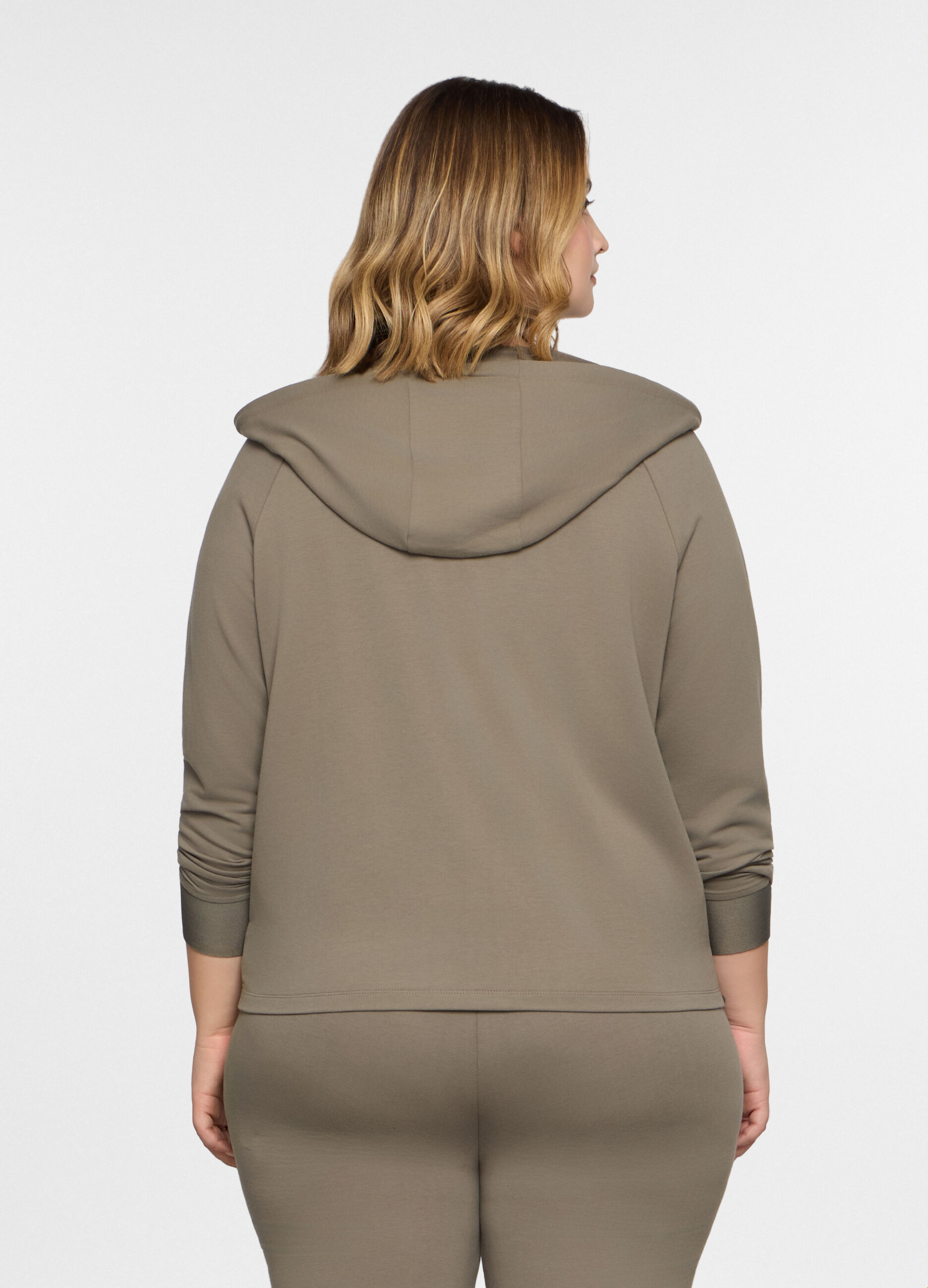 Felpa con cappuccio in french terry stretch donna curvy_1