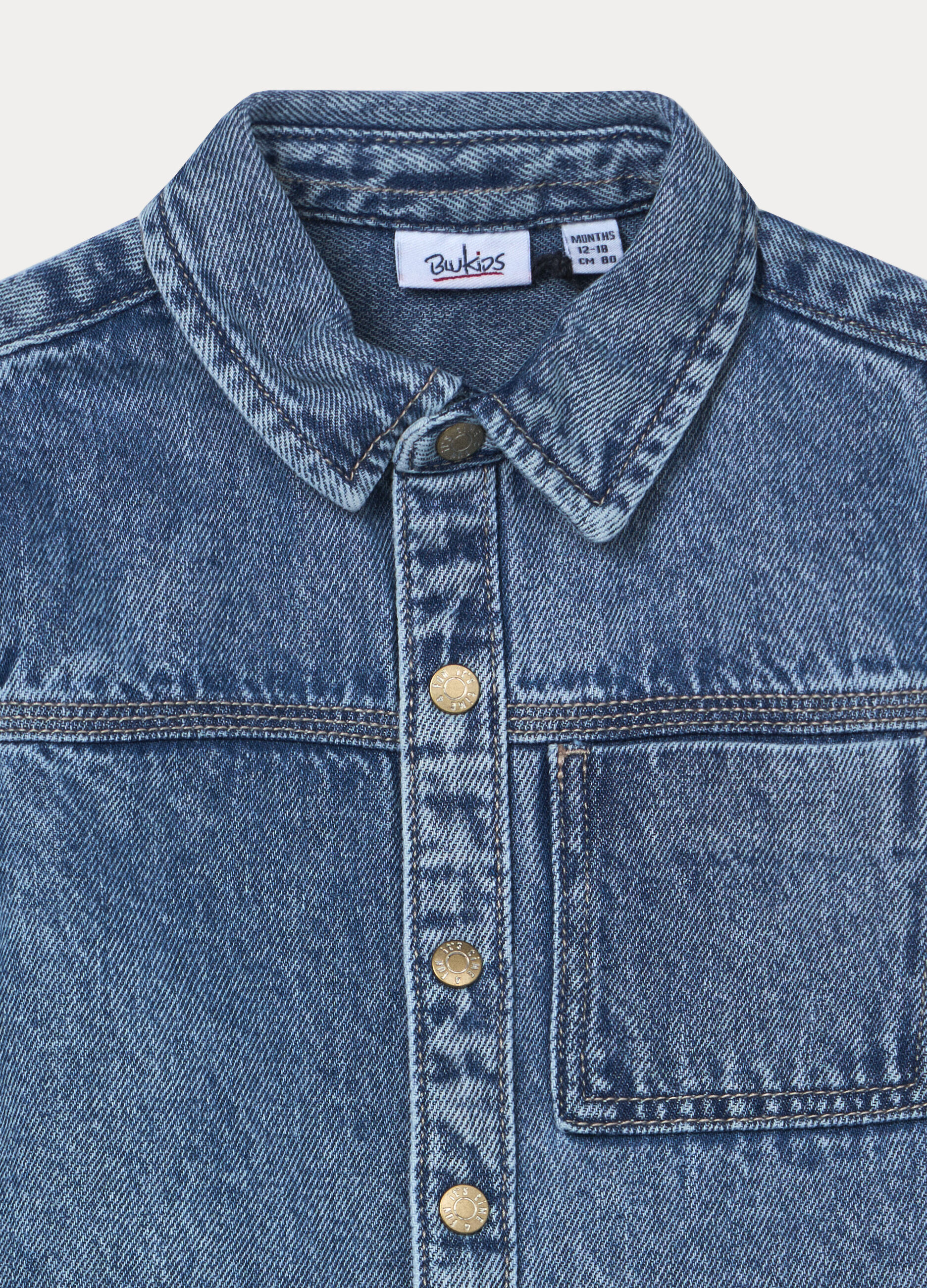 Camicia in denim misto cotone bimbo_2