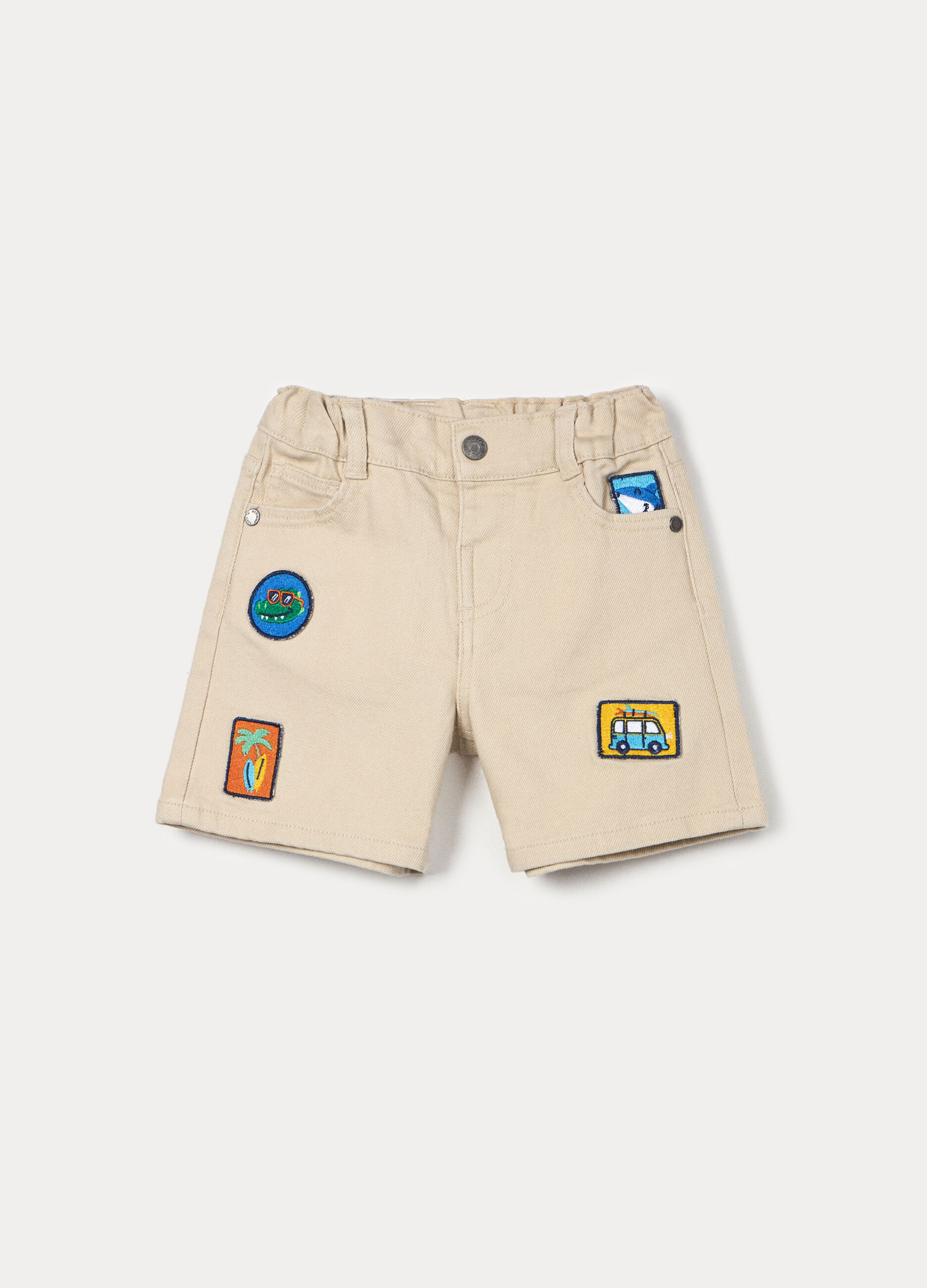 Shorts in twill di puro cotone bimbo_0