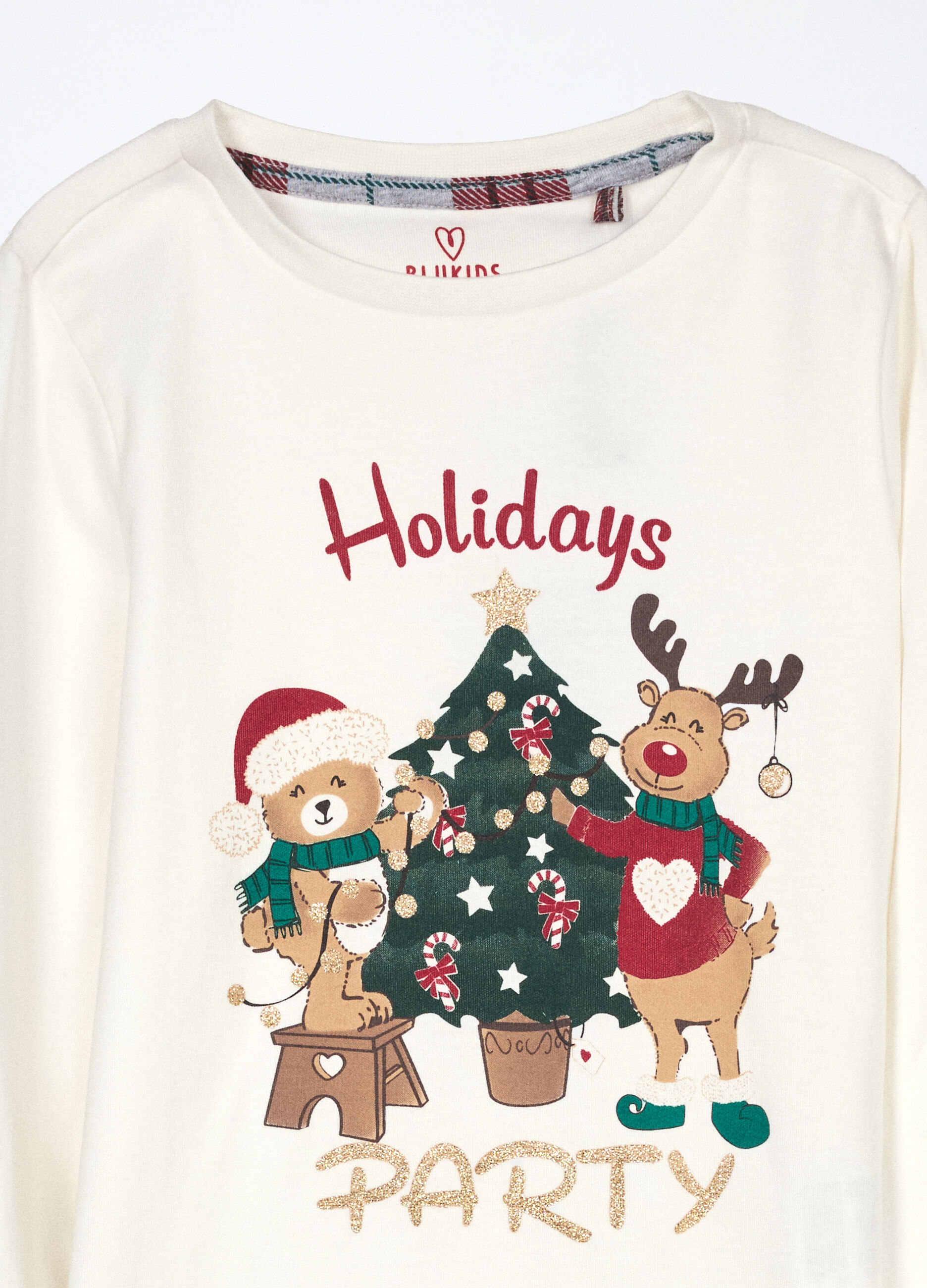 Set pigiama lungo in puro cotone fleece bambina_2